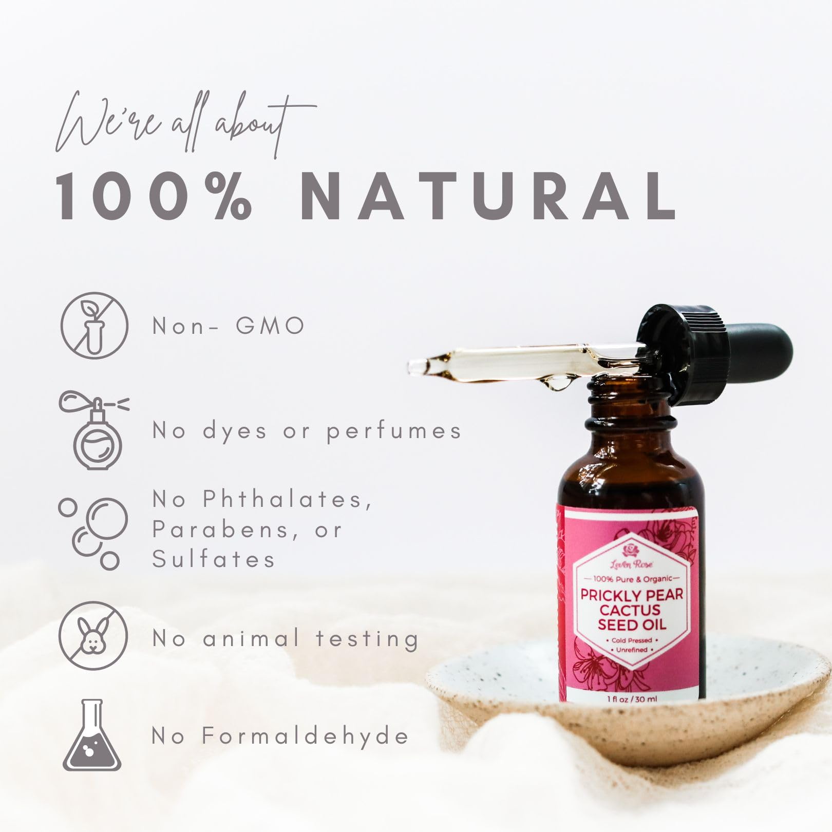 Leven Rose Prickly Pear Seed Oil 100% Pure Organic Prickly Pear Oil, Extra - Leven Rose Official Product View 8