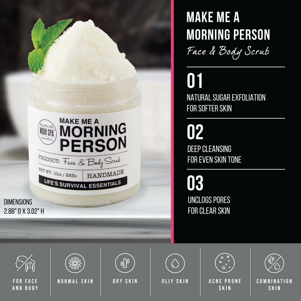 Make Me a Morning Person Face and Body Scrub for Women and - Mojo Spa Official Imagery - 7