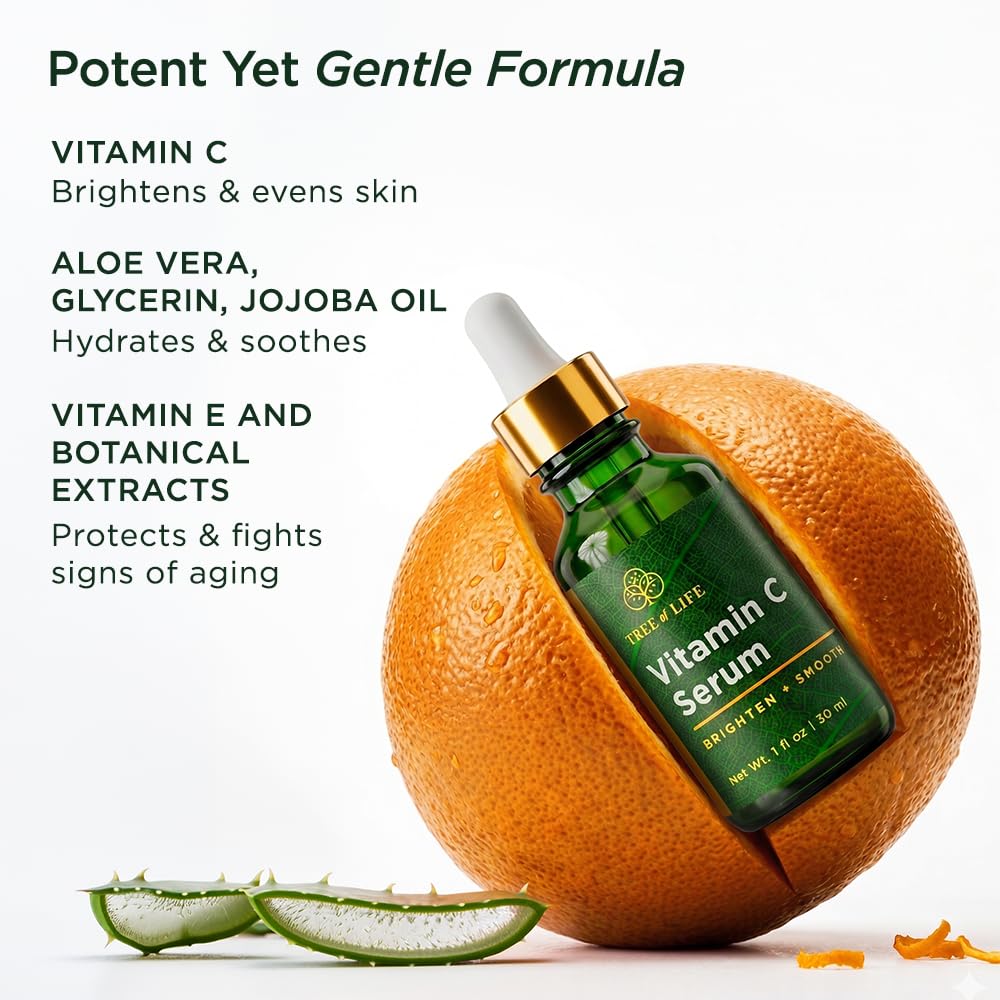 Tree of Life Vitamin C Serum for Face, Dark Spots Remover Face Oil, 1 Fl Oz - Tree of Life Official Product View 5