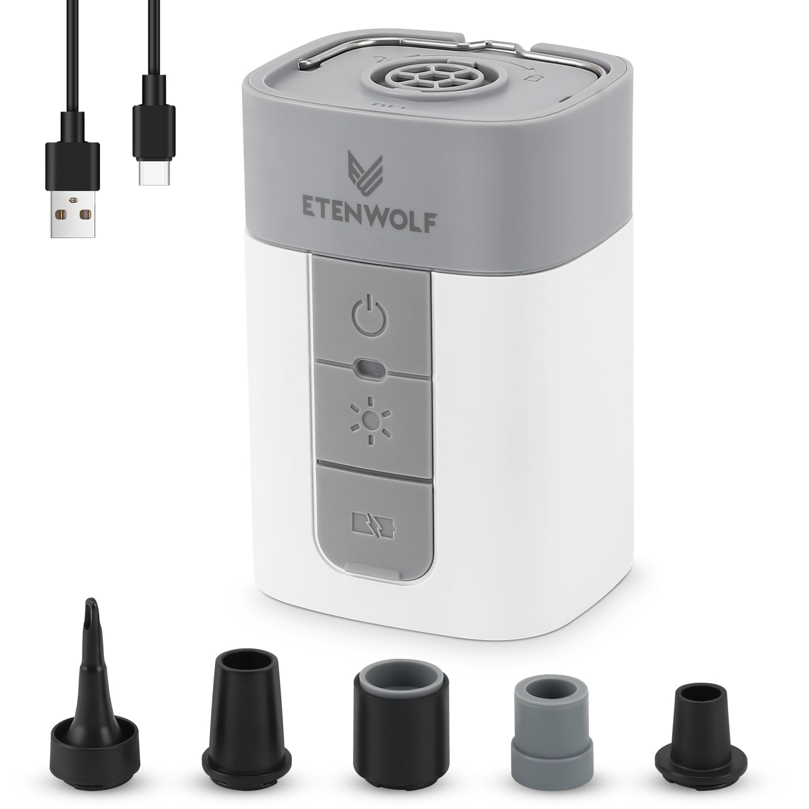 ETENWOLF Air Pump for Inflatables with 10400 mAh Battery & Camping Lig - View 1