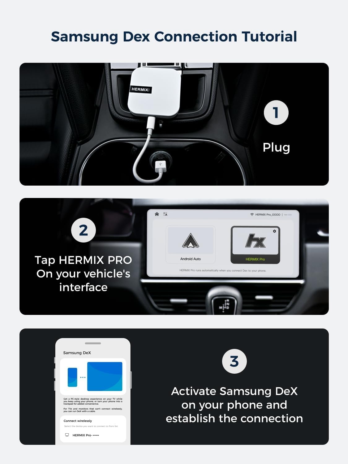 HERMIXPRO Android Auto Wireless Adapter Compatible with Samsung D by HERMIXPRO - Angle View 6