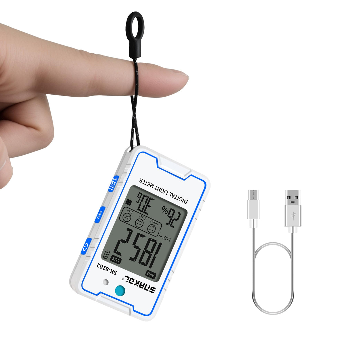 Digital Lux Meter Pocket Illuminance Tester with Temp - SNAKOL Official Imagery - 1