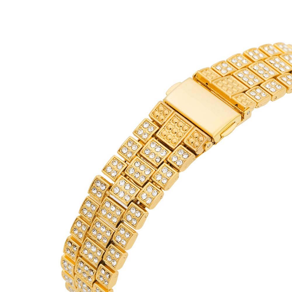 Hip Hop Cuban Link Bracelet Watches Set for Men Iced Out - HUNRUY Official Imagery - 7