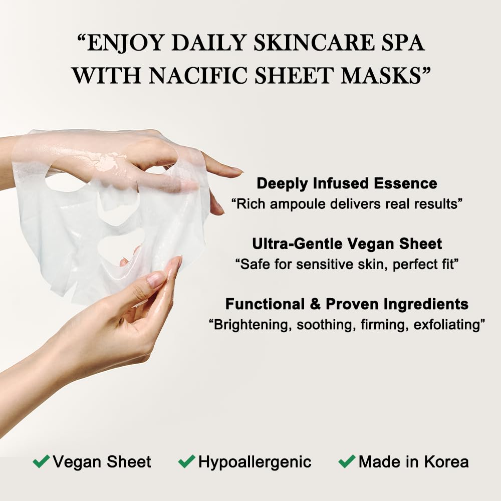 NACIFIC Face Masks Skincare Korean – Premium 10-Sheet Variety - KOSBEAUTY