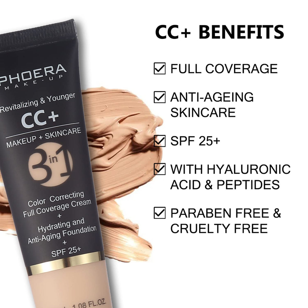 PHOERA CC Cream Foundation With SPF PHOERA Full Coverage - Hilareco Official Imagery - 7