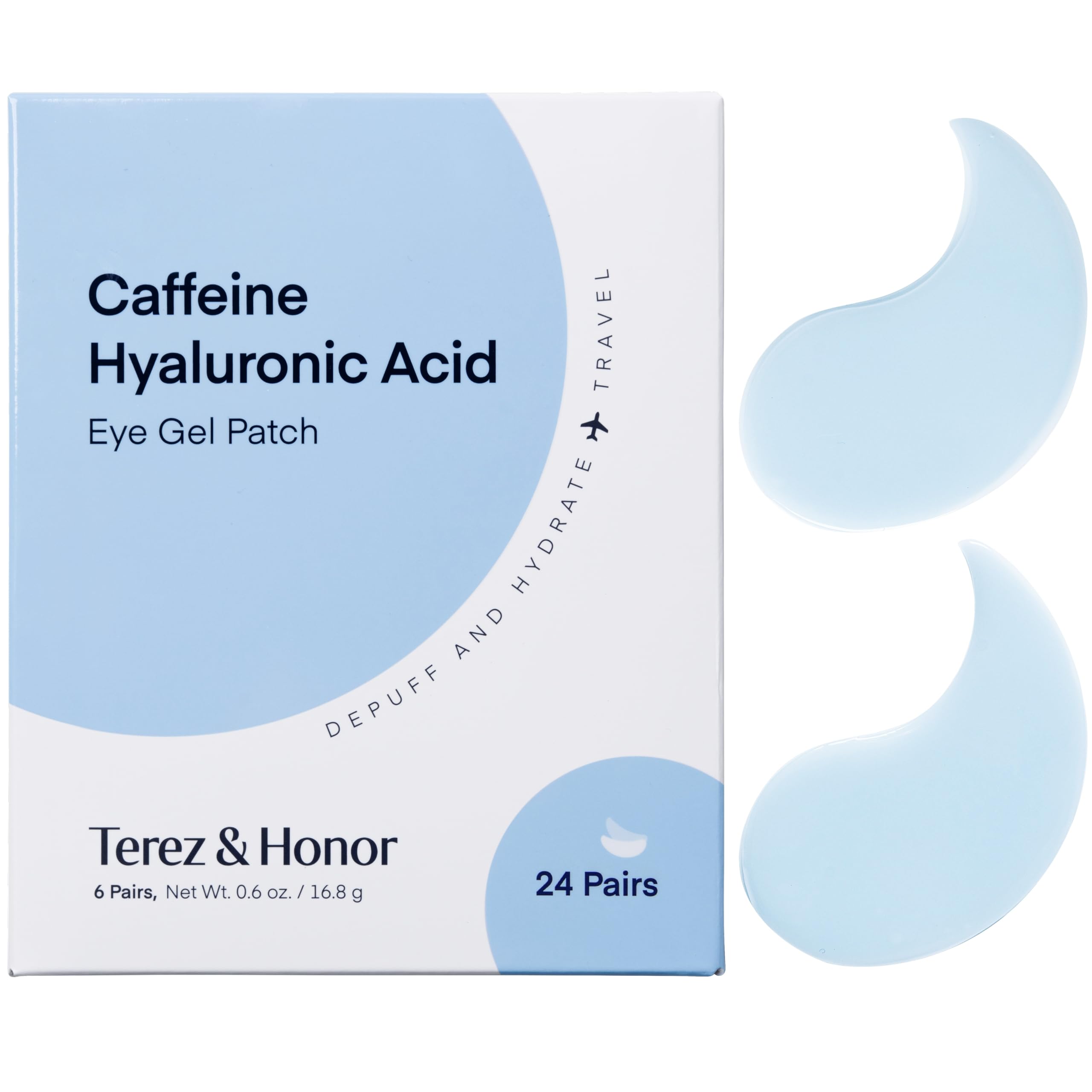 TEREZ & HONOR Caffeine Eye Patches - 6 Pairs Korean Hydrogel Under Eye Masks for Dark Circles, Puffiness, Bags - Undereye Brightening, Hydrating & Cooling, Travel & Gift Ready Skincare Eye Pads - TEREZ & HONOR Official Product View 10