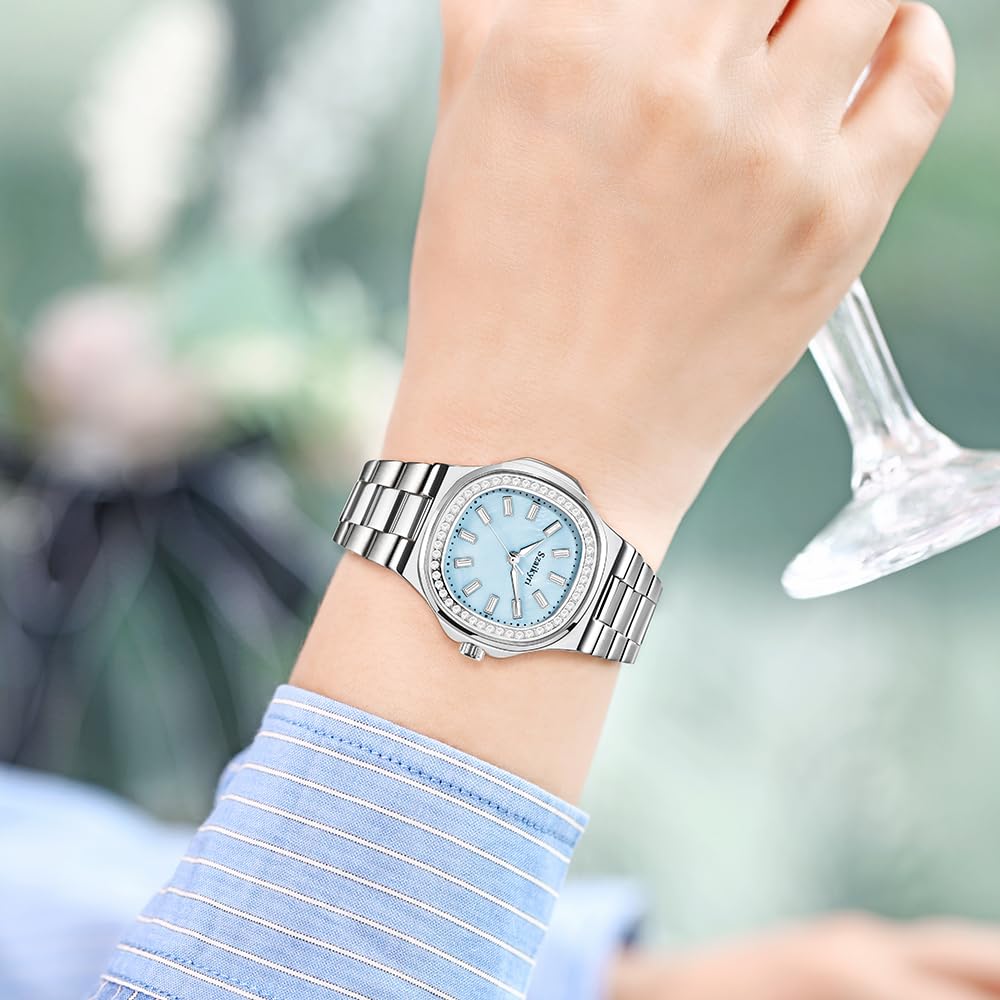 Szaikyri Elegant Watch for Women with Crystal Accented Solid - Szaikyri Official Imagery - 3