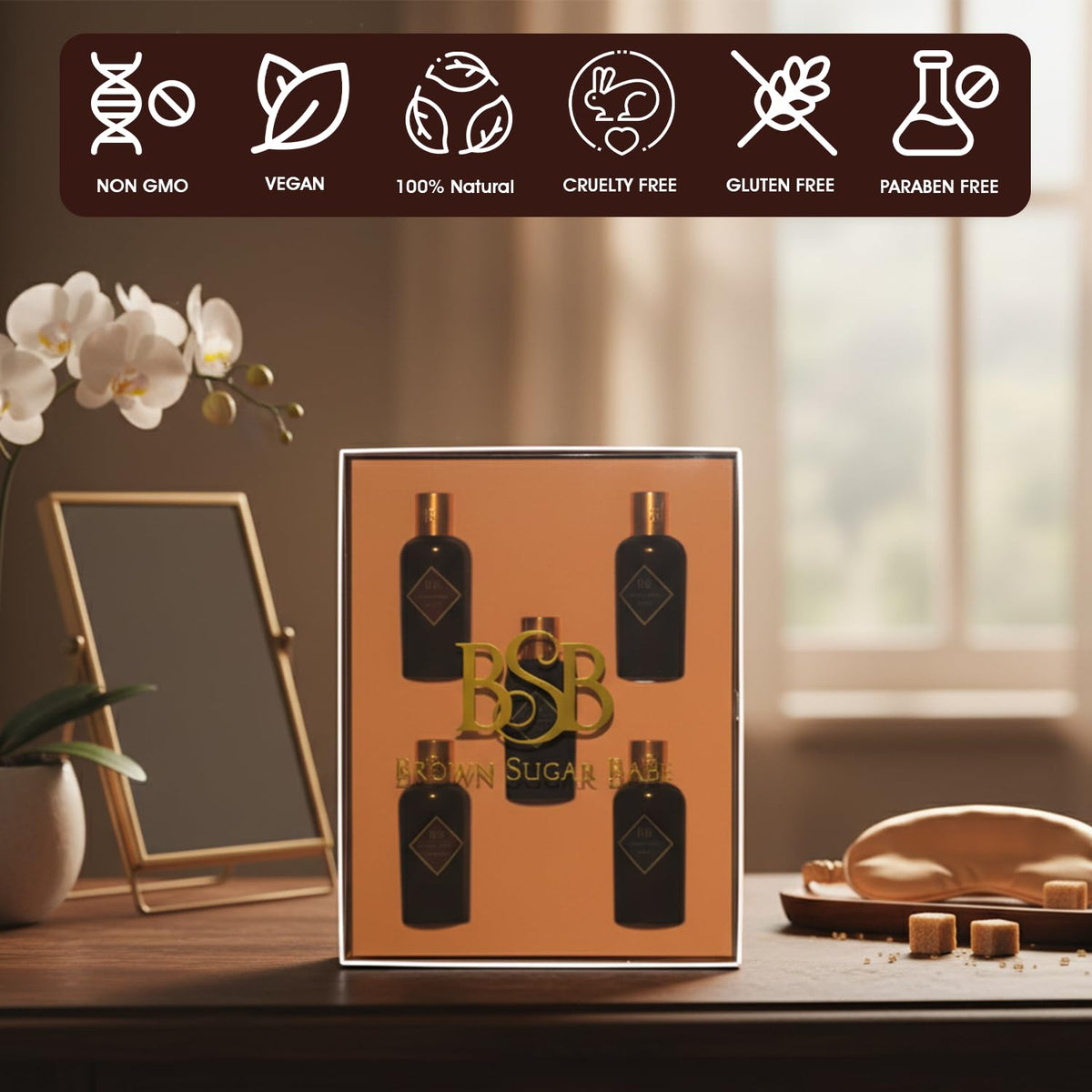 Body Oil Gift Set Five Scents are Creme De La Creme Wild - Brown Sugar Babe Official Imagery - 5