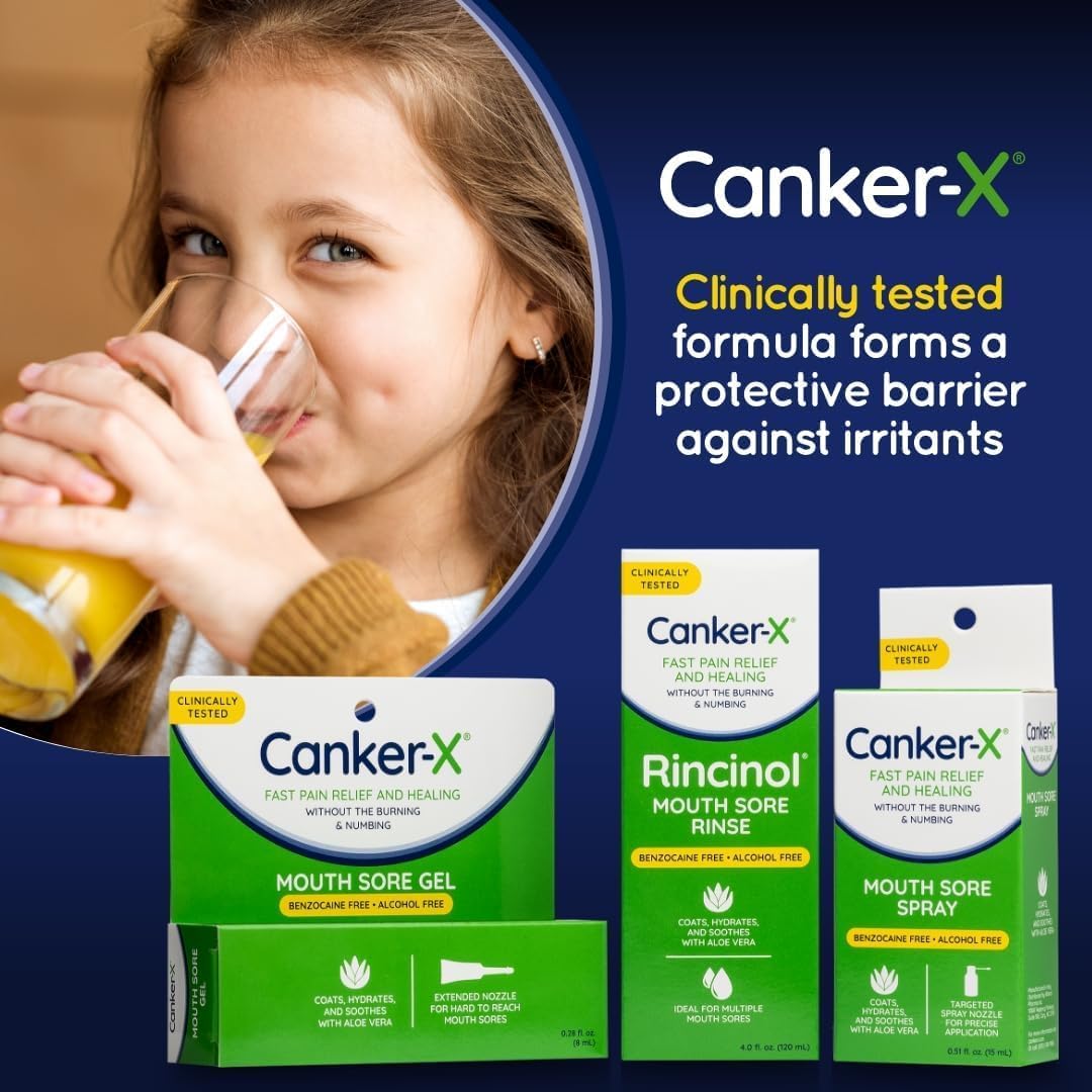Canker-X Mouth Sore Spray, Oral Pain Relief for Canker Sores, 0.51 Fl Oz