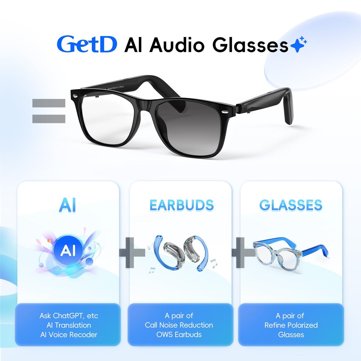 GetD AI Glasses Smart Glasses Powered by ChatGPT Real Time - GetD Official Imagery - 7