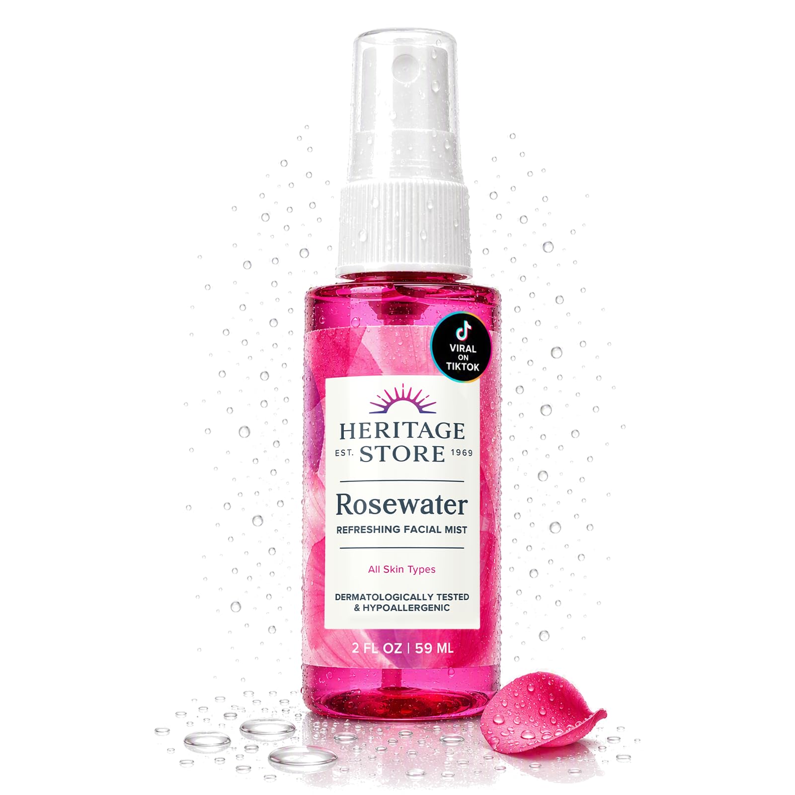 HERITAGE STORE Rosewater Facial Mist, Hydrating Face Spray, 2 fl oz - HERITAGE Official Product View 2