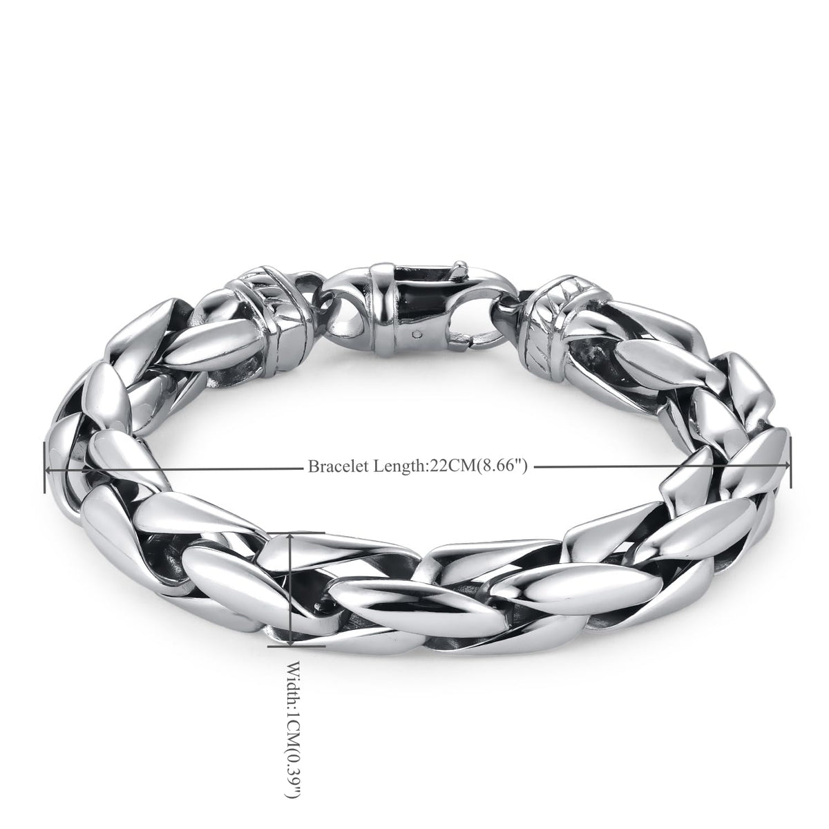 Mens Stainless Steel Heavy Duty Link Chain Bracelet Chunky - BIYONGDE Official Imagery - 4