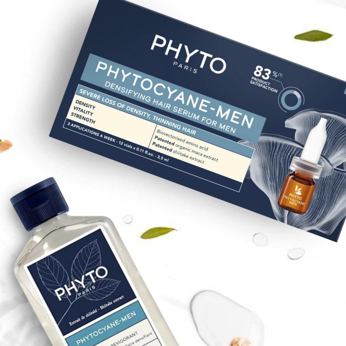 PHYTO PHYTOCYANE Men Invigorating Shampoo, Hair Thinning Treatment Shampoo, 8.45 fl.oz.