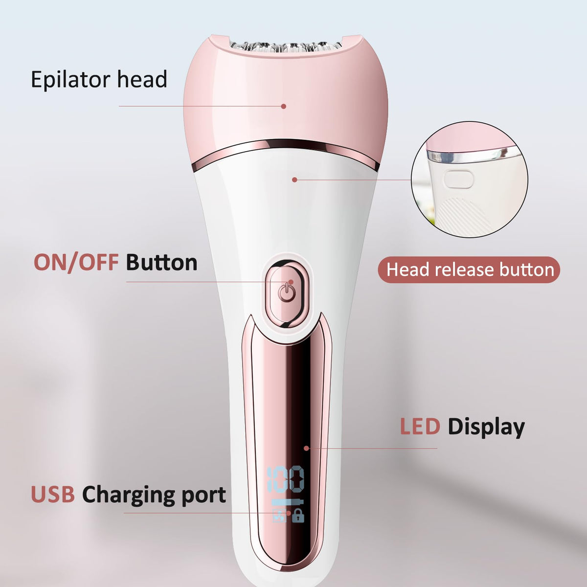Epilator for Women 6 in 1 Hair Removal Epilator Shaver Face - LIHOBI Official Imagery - 4