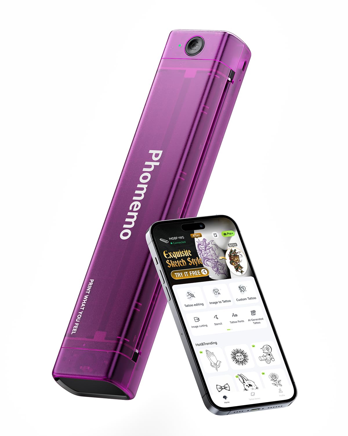 Phomemo M08F Tattoo Stencil Printer Bluetooth Wireless - Phomemo Official Imagery - 1