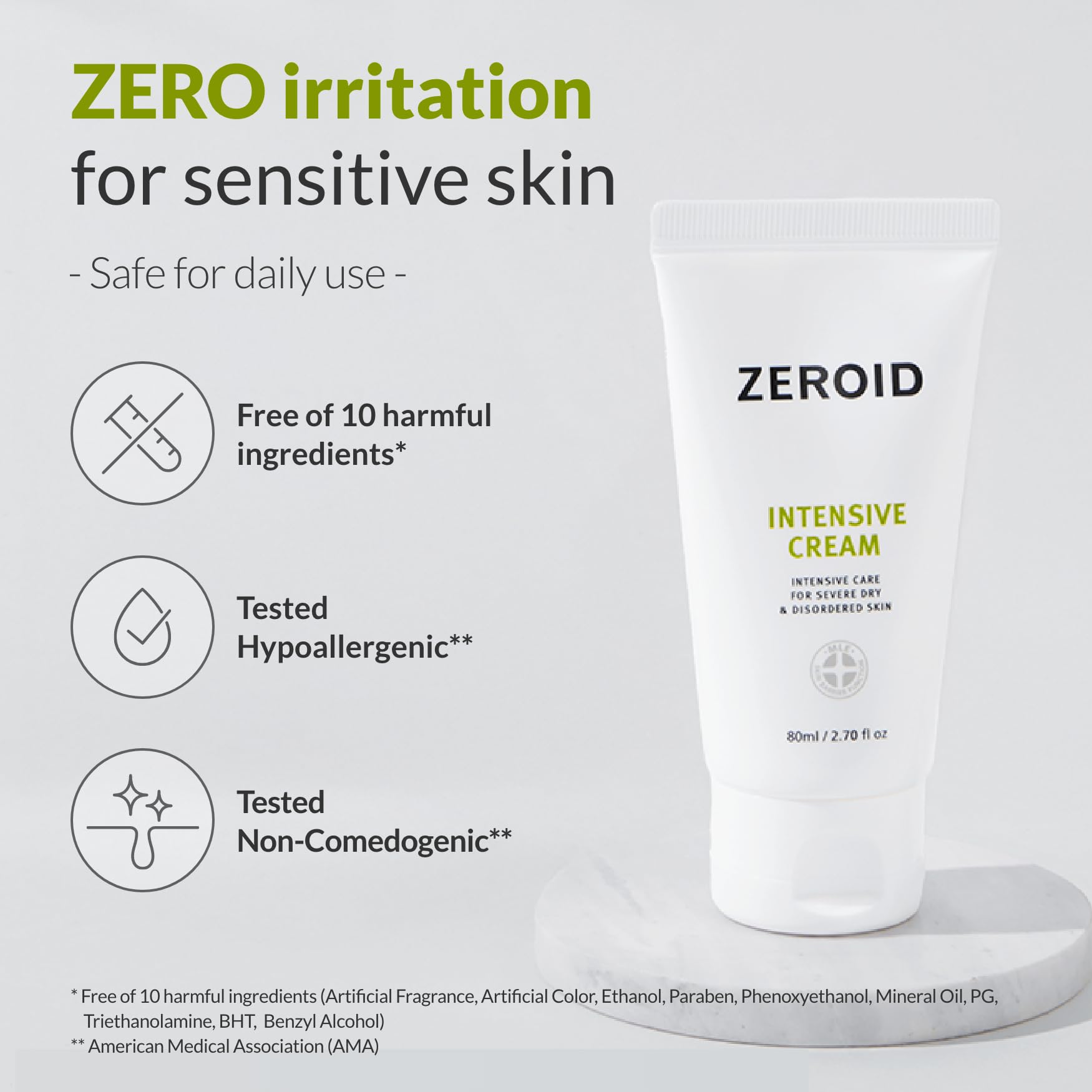 ZEROID Intensive Cream, 2.7 fl oz - ZEROID Official Product View 7