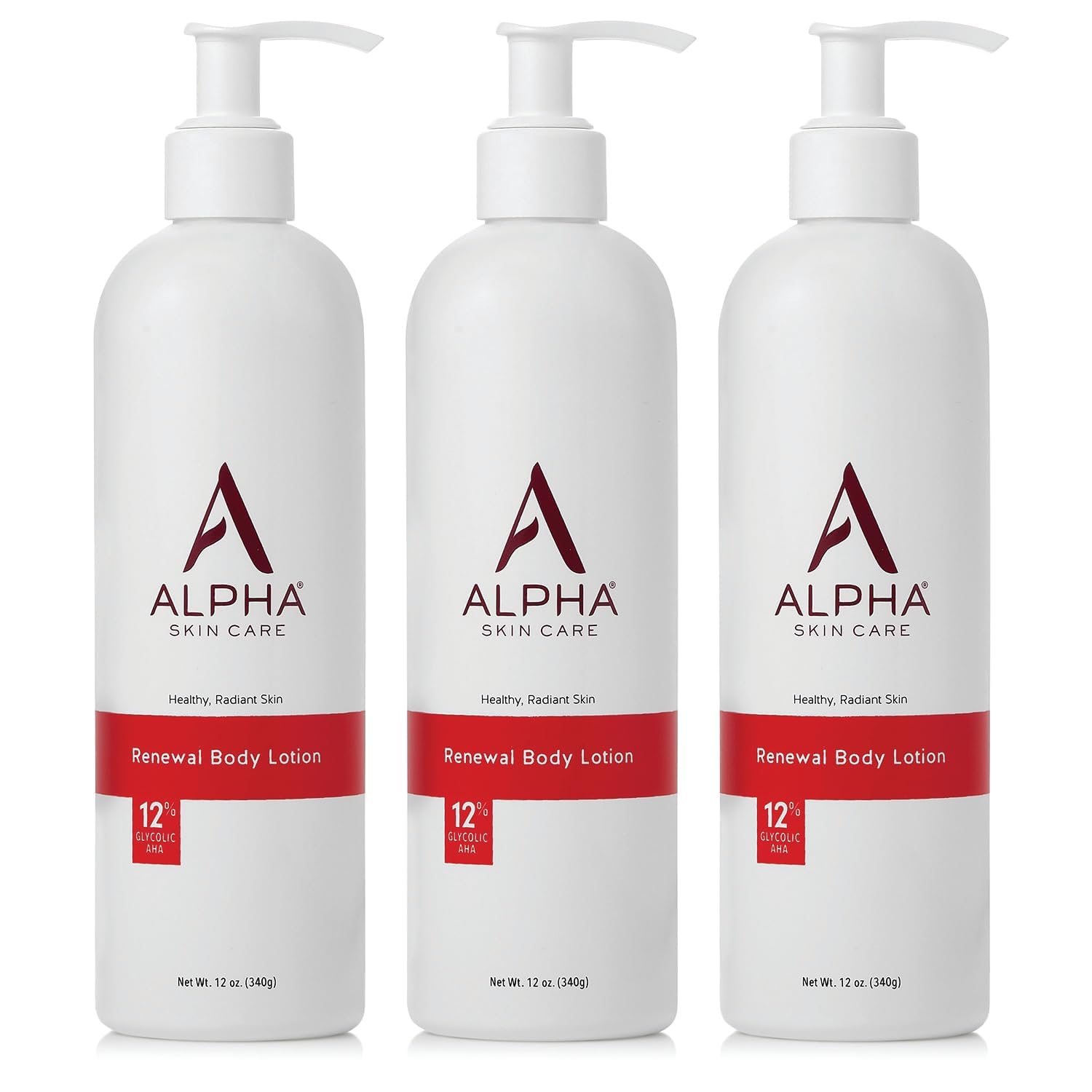 Alpha Skin Care Revitalizing Body Lotion, 12% Glycolic AHA, 12 Oz - Alpha