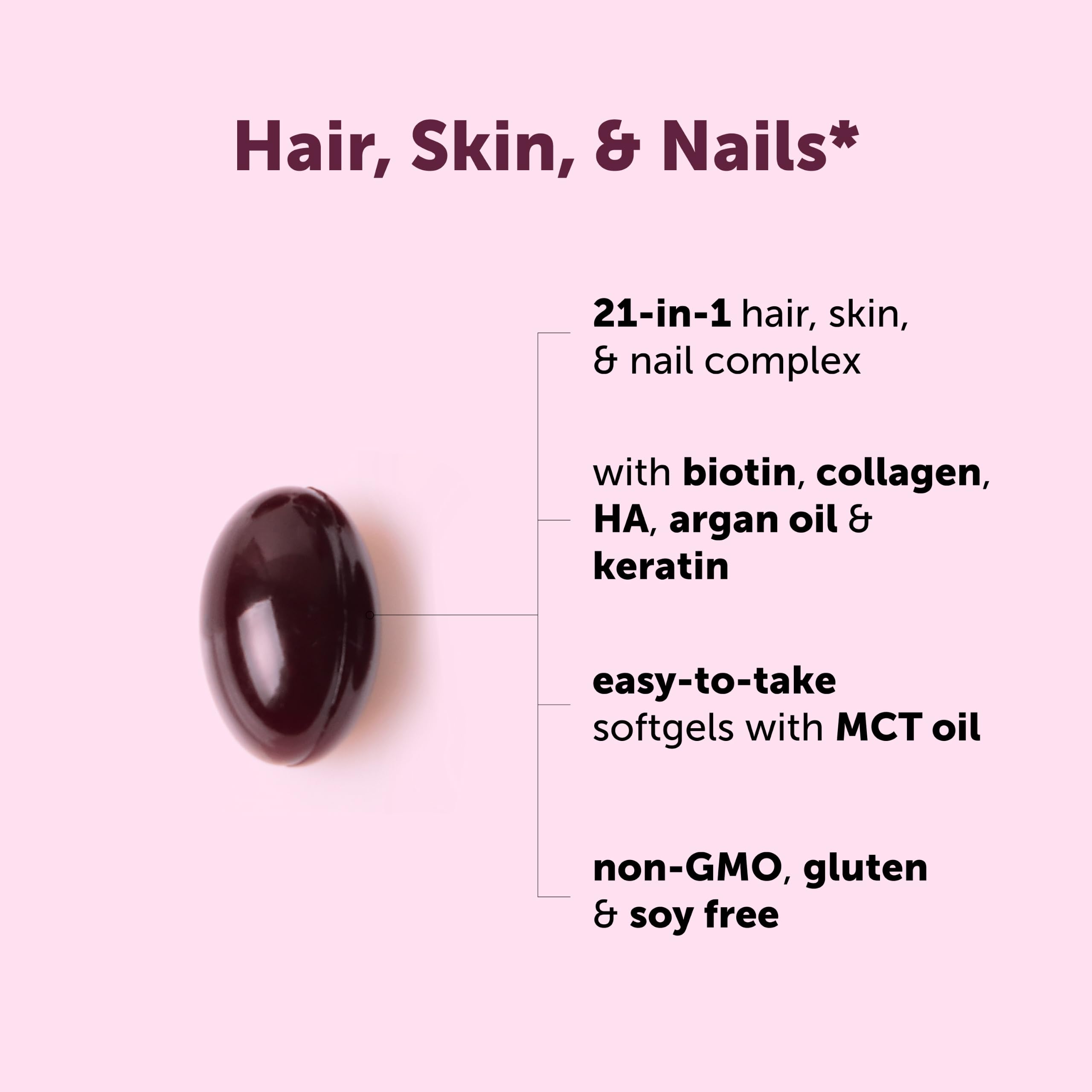 Hair Skin and Nails Vitamins for Women Men 400 Softgels 133 - Micro Ingredients Official Imagery - 4