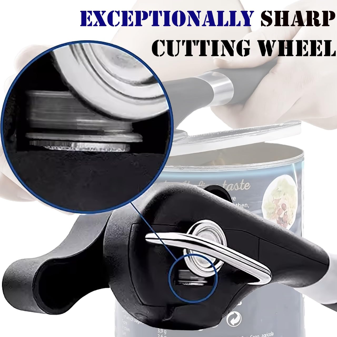 Can Opener Safe Cut, Smooth Edge Handheld Can and Bottle Opener, Porta - View 3
