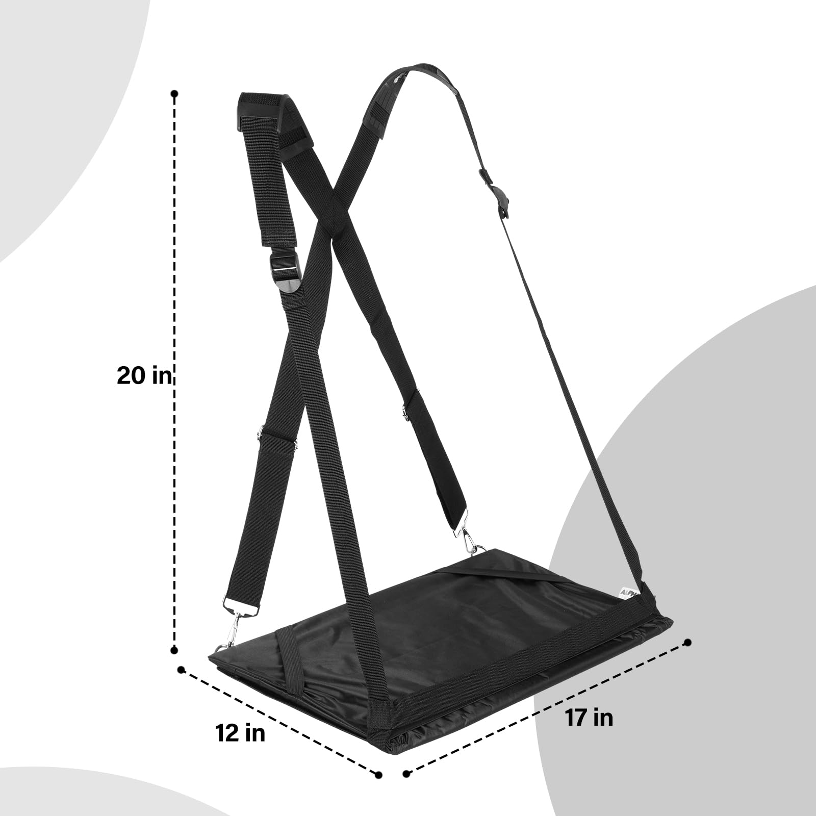 ALPHABET WONDERS Laptop Harness - Wearable Laptop Stand for Up to 17" Laptops, Tablets & E-Readers - Adjustable Straps, Includes Memory Foam Mouse Pad