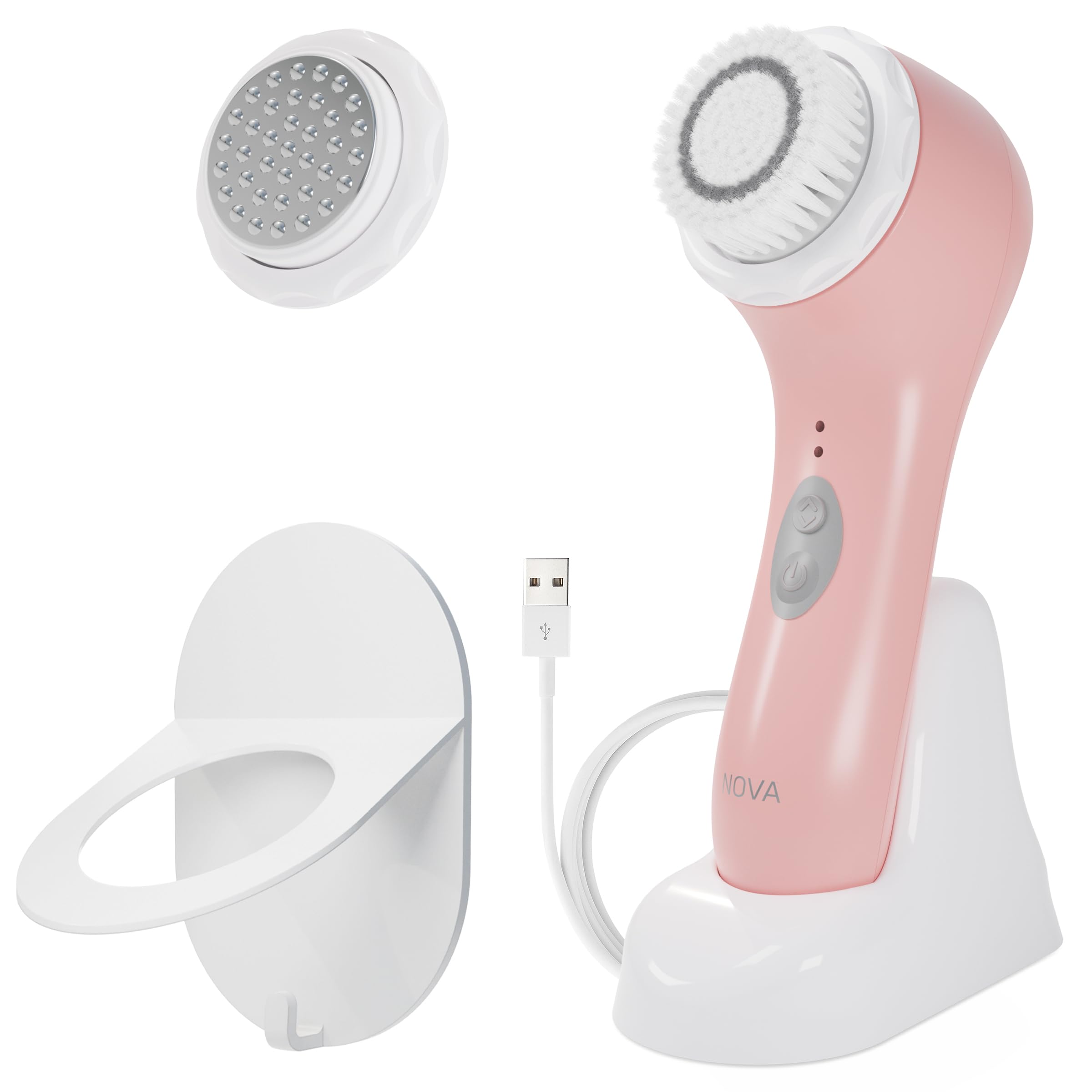 Spa Sciences NOVA Sonic Facial Cleansing Brush – Pink