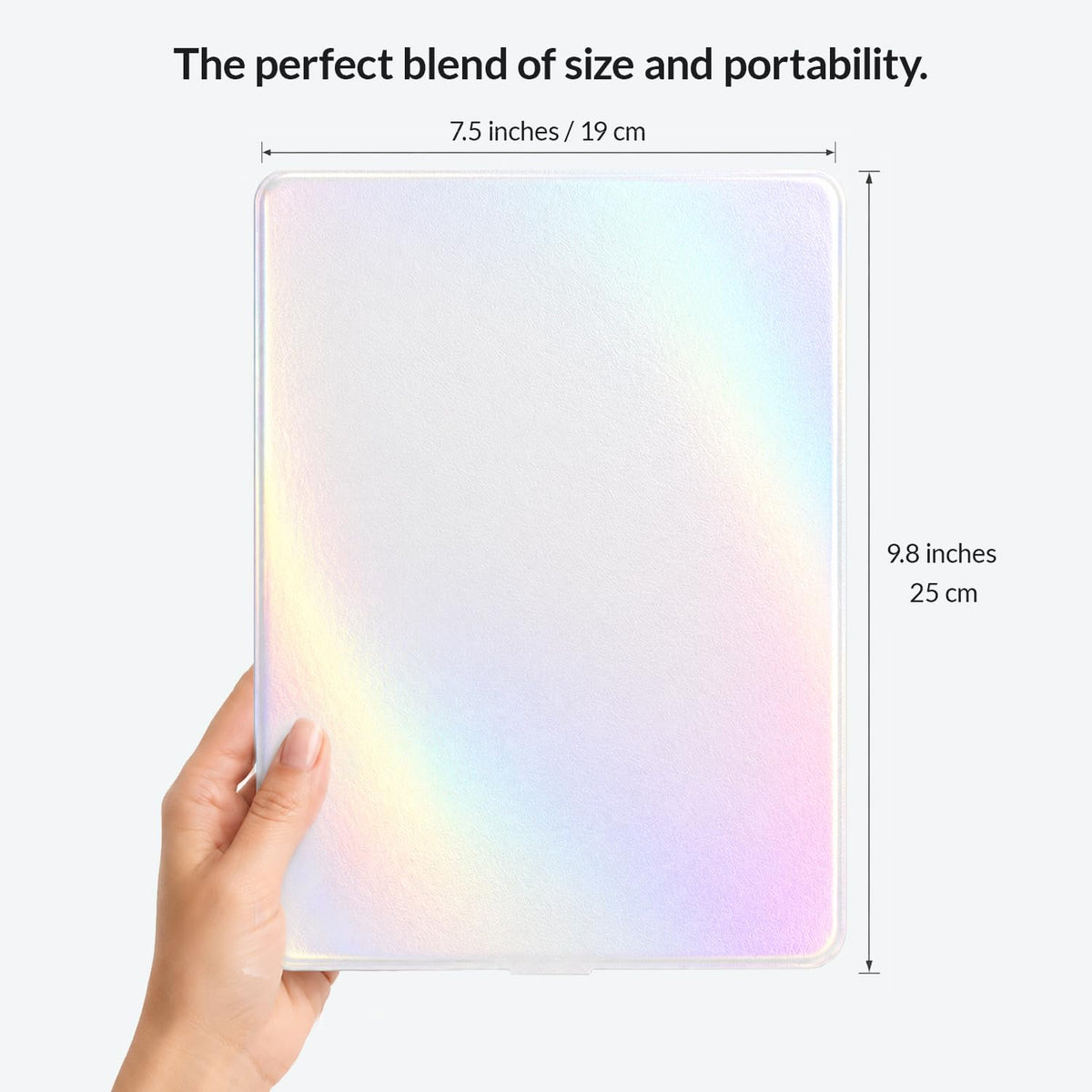 HUGOAI Travel Makeup Mirror with Lights Iridescent Pearl - HUGOAI Official Imagery - 3