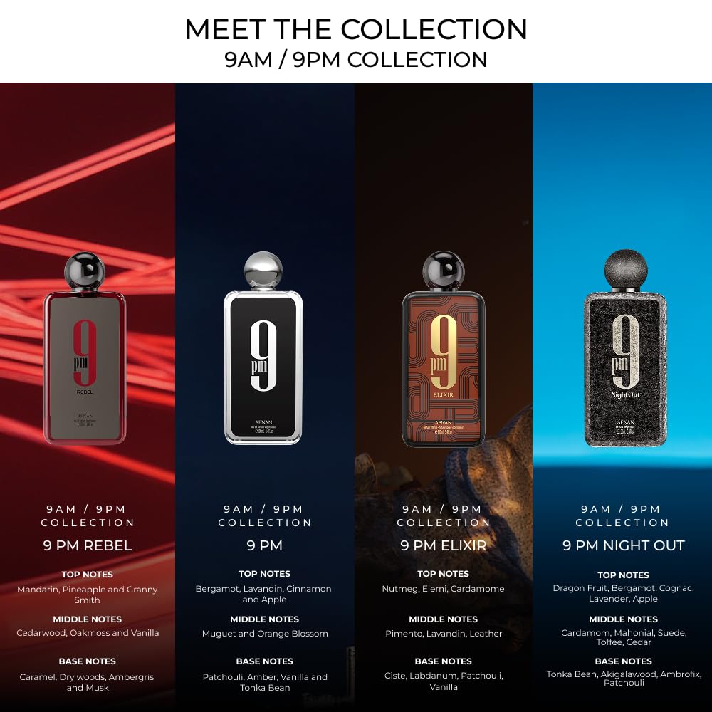 Afnan 9 PM Night Out Unisex Extrait de Parfum 3 4 Fl Oz - Afnan Official Imagery - 5
