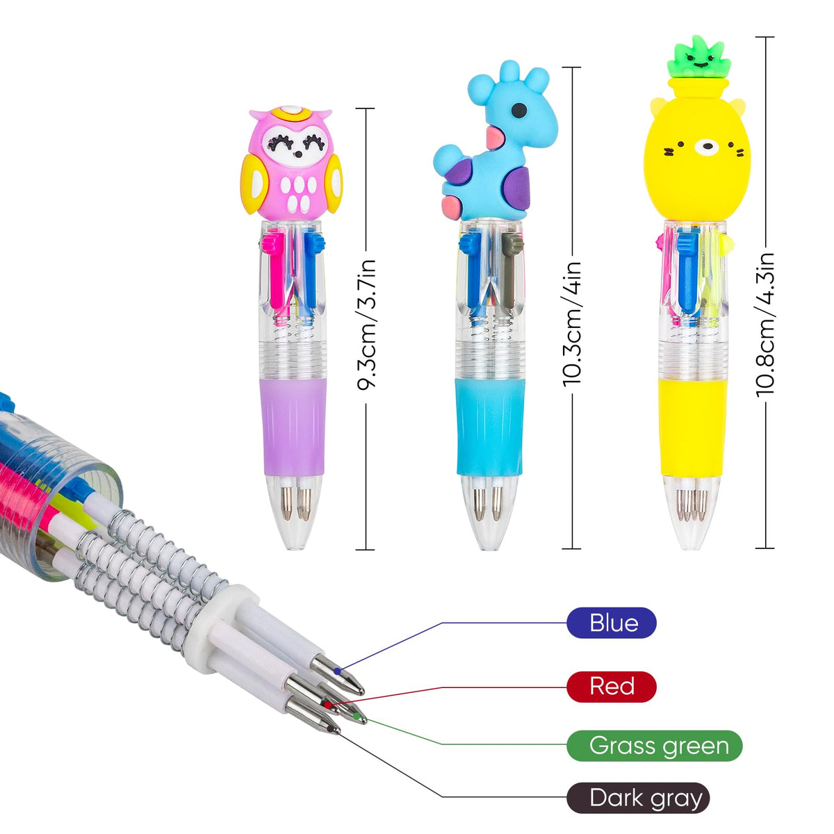 60 Pack Mini 4 in 1 Multicolor Ballpoint Pens for Kids Bulk - HNSYYF Official Imagery - 4