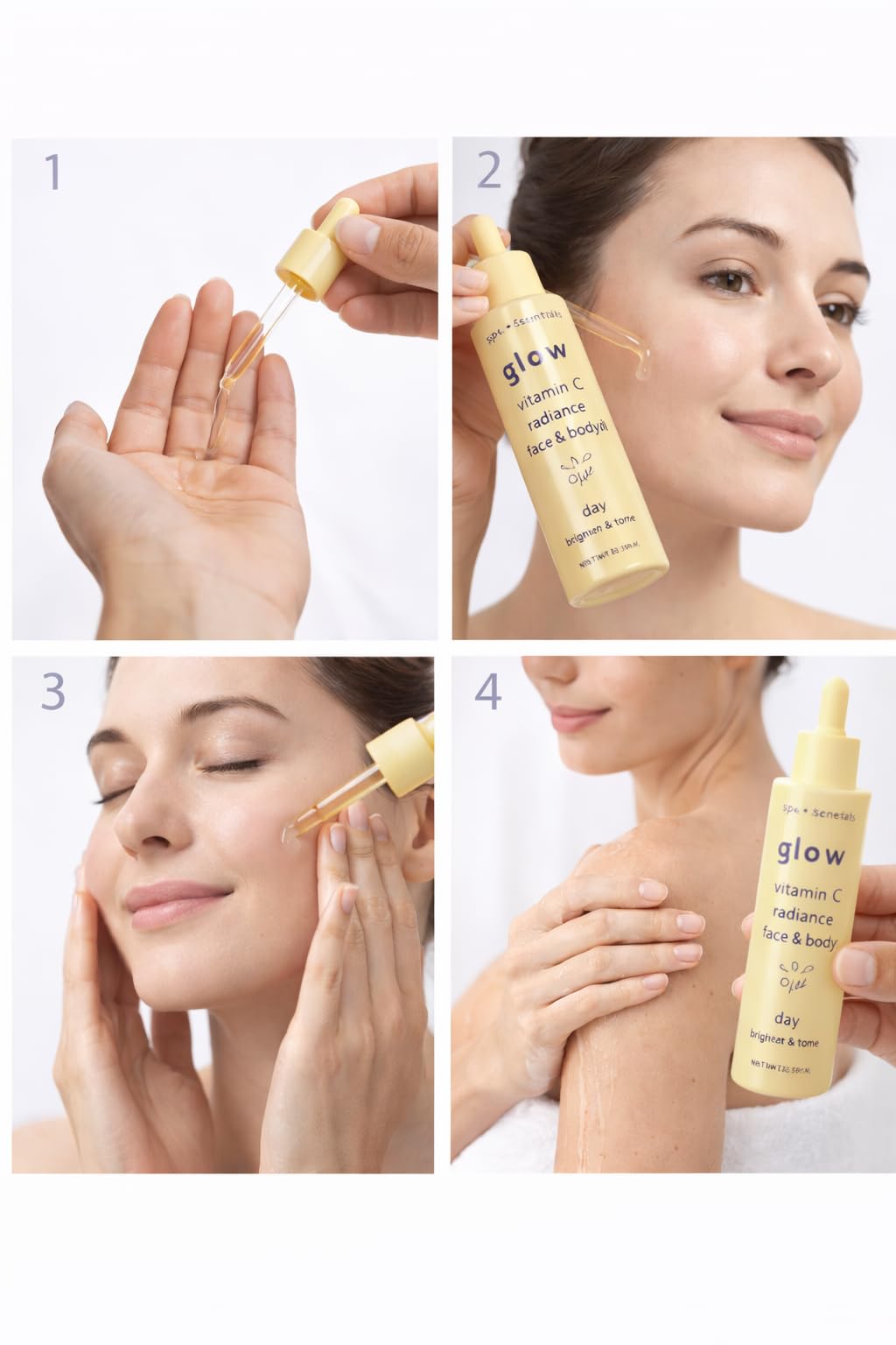 Glow Vitamin C Radiance Face and Body Oil, Day Brightening and - Spa Scentials