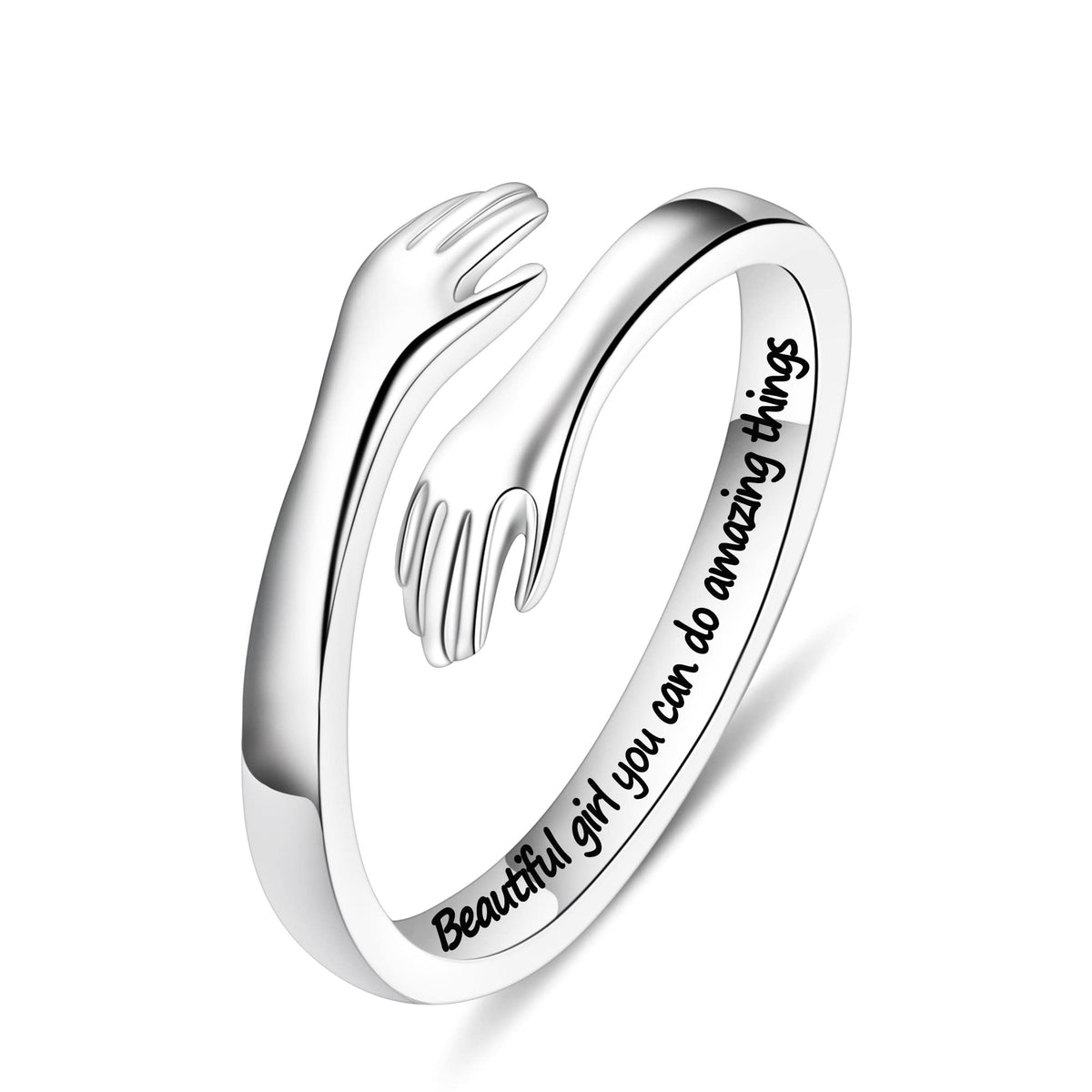 Yesteel S925 Sterling Silver Hug Ring for Women Teen Girls - Yesteel Official Imagery - 1