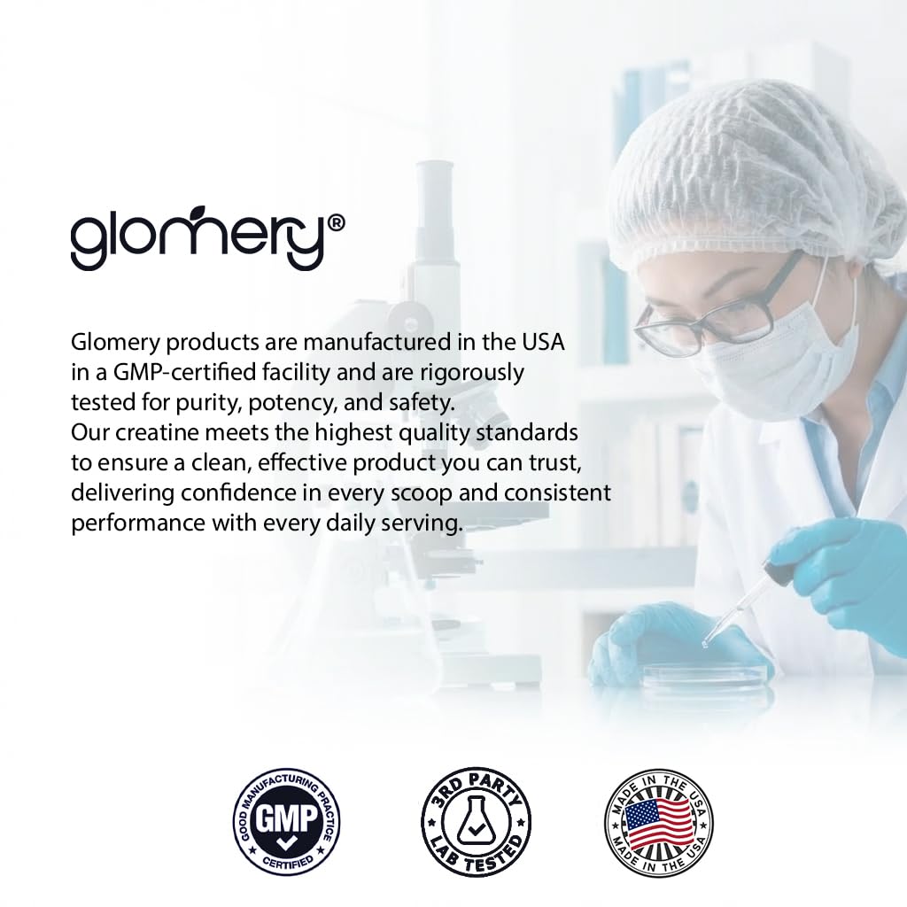 Glomery Creatine Monohydrate Powder Micronized, 100 Servings, Pur - Glomery Official Product View 5