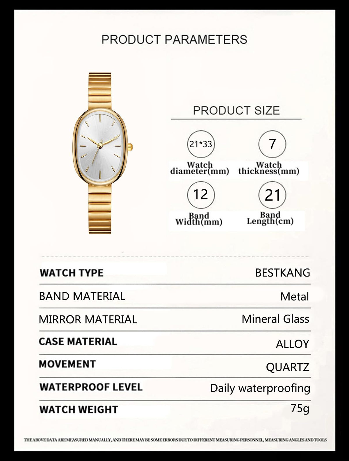 BESTKANG Oval Ultrathin Waterproof Ladies Wrist Watch for - BESTKANG Official Imagery - 4