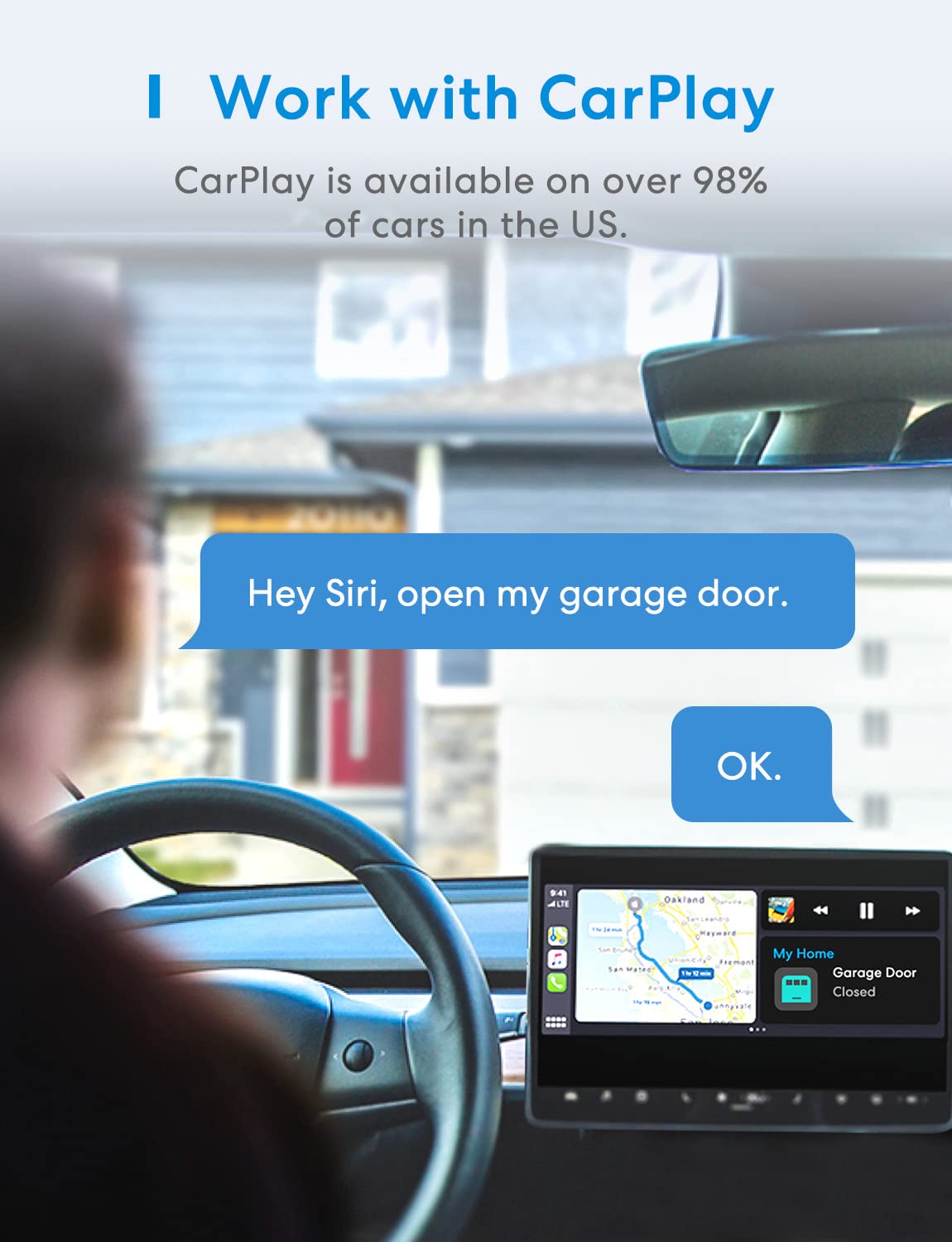 meross Smart Garage Door Opener Remote Work with HomeKit, Alexa a - meross Official Product View 5