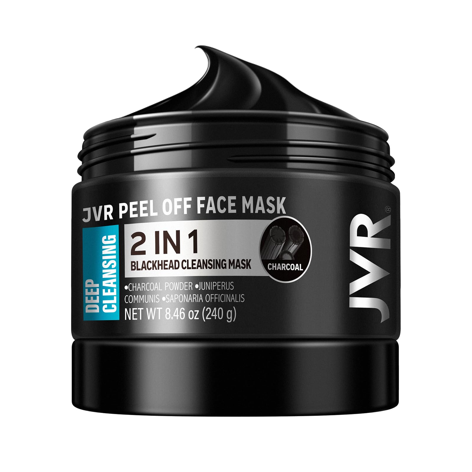 JVR Peel Off Face Mask, Blackhead Mask for Men, Charcoal Peel - JVR
