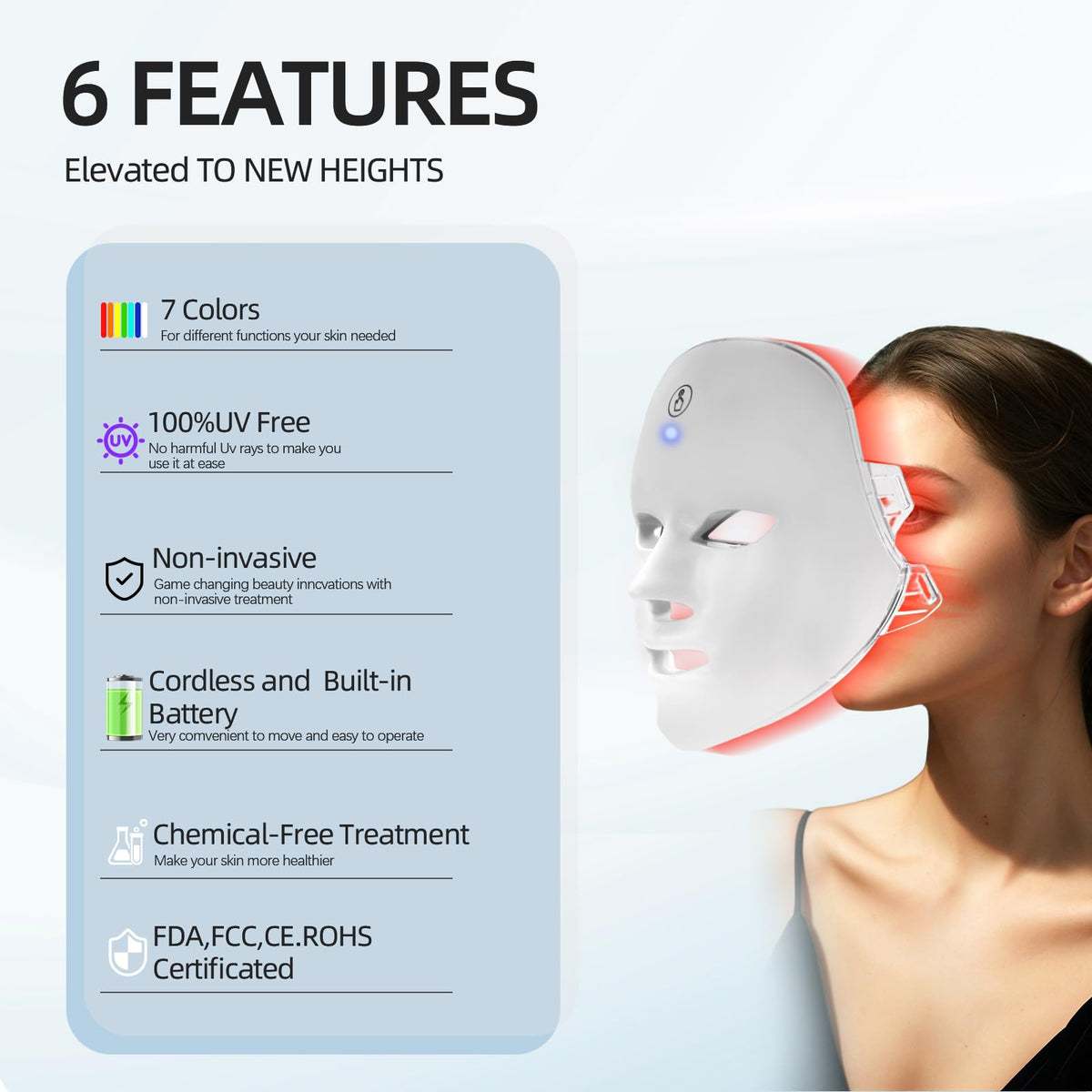 Red Light Therapy for Face Blue LED Light Therapy Mask 7 1 - KNNKNN Official Imagery - 8