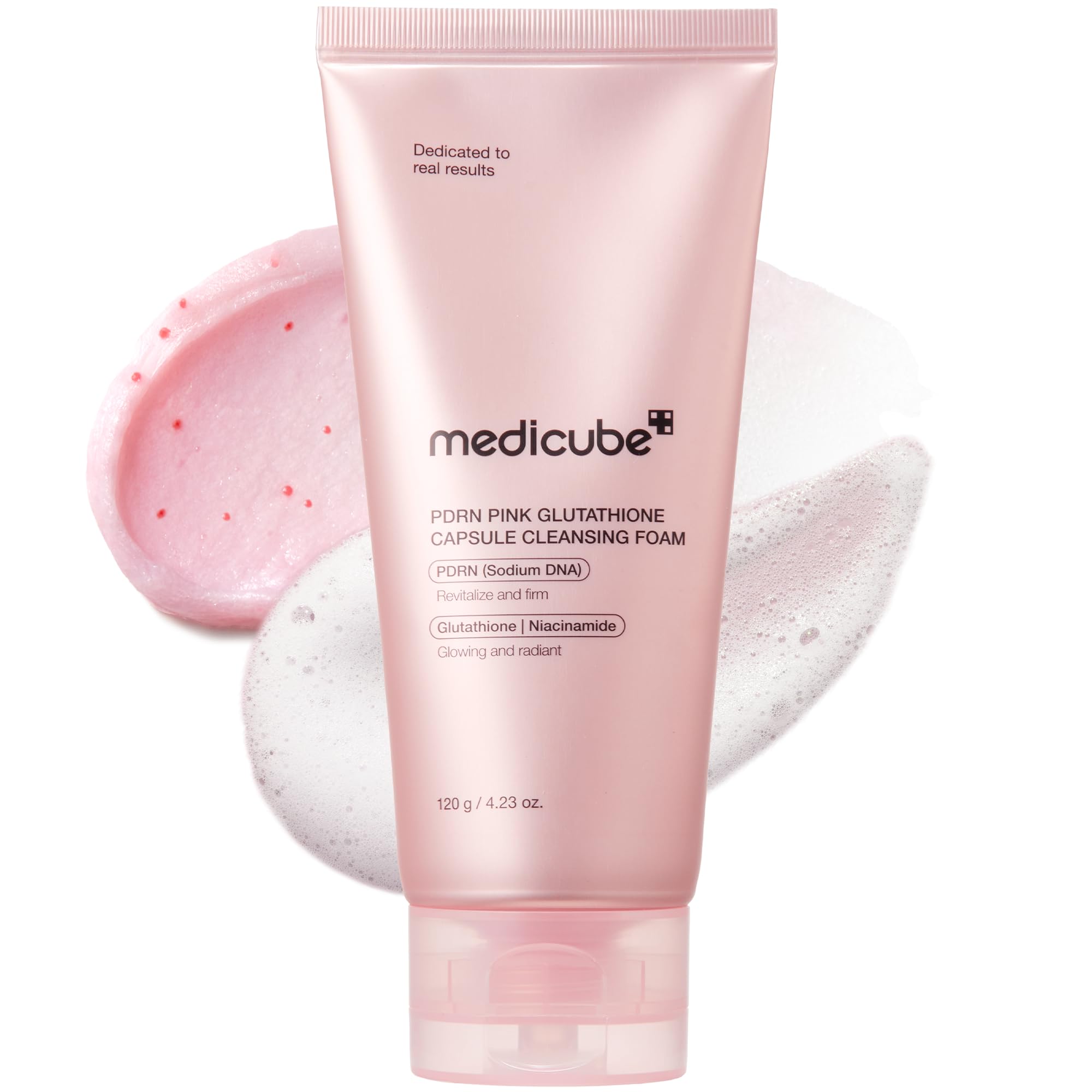 medicube Facial Cleanser PDRN Pink Glutathione Capsule Foam - Product Imagery