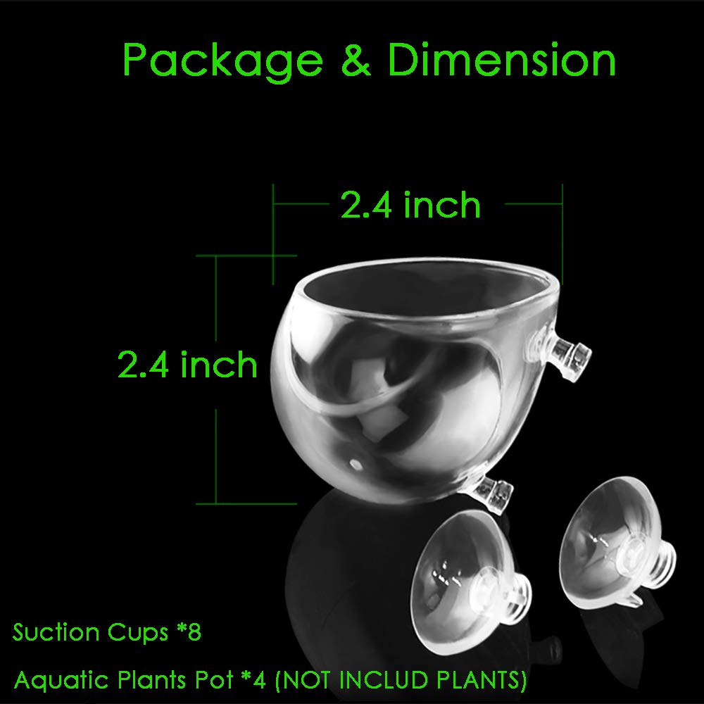 capetsma 4X Crystal Glass Aquarium Plant Pot Aquarium - capetsma Official Imagery - 8