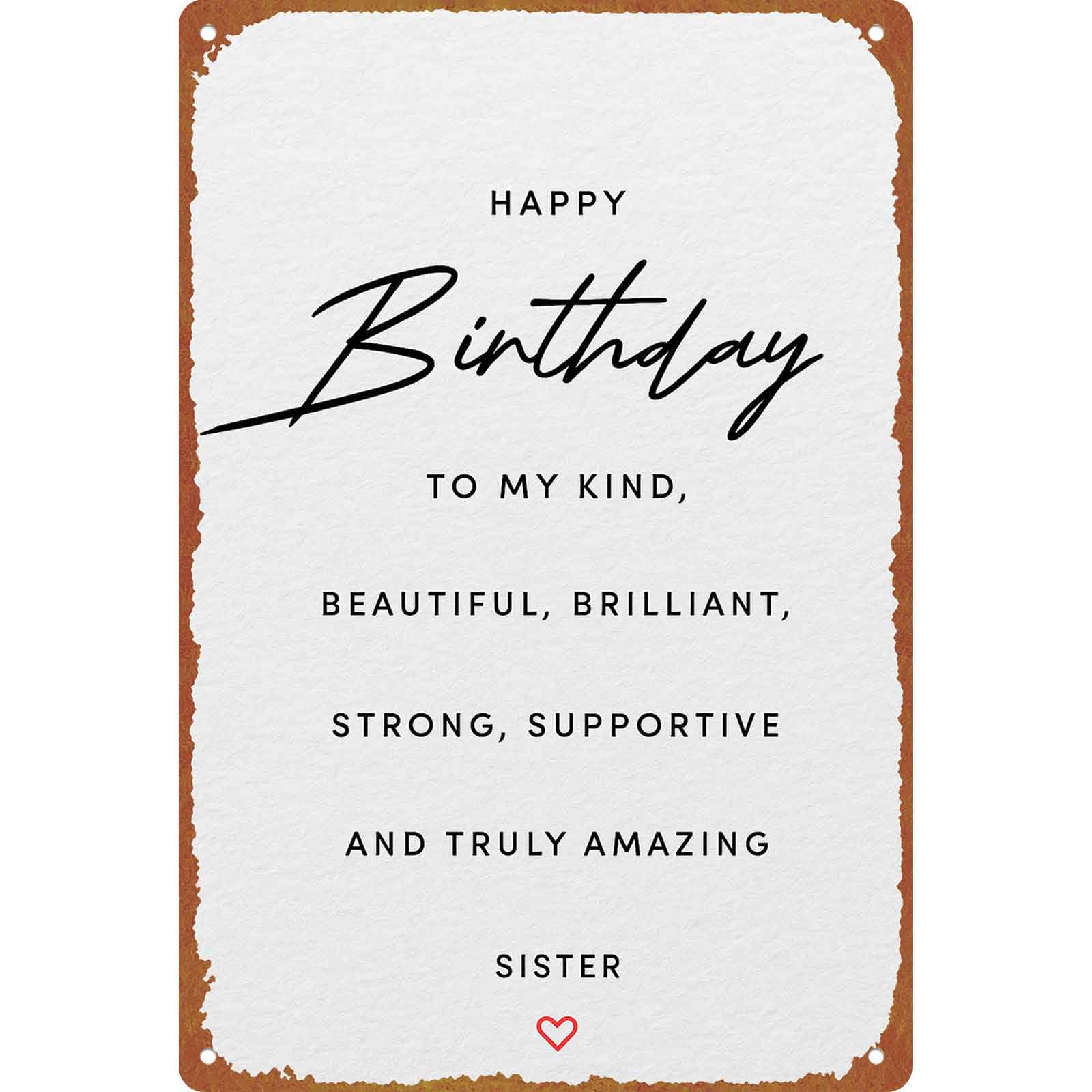 Happy Birthday To My Amazing Sister Birthday Aluminum Sign, 8X12 - Product Imagery