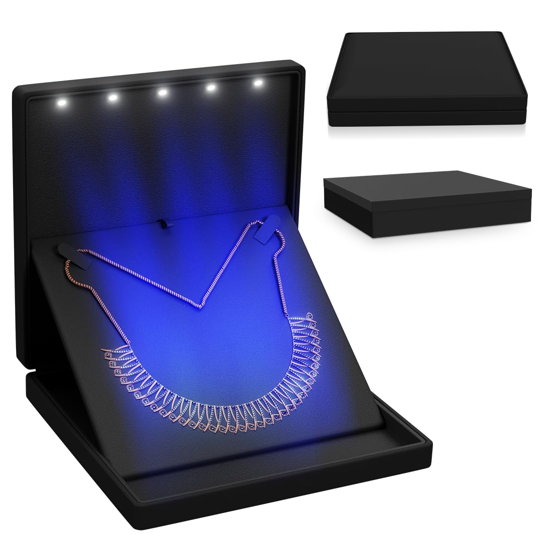 Elegant LED Light Necklace Box Luxury Gift Holder for - YJCBOX Official Imagery - 1