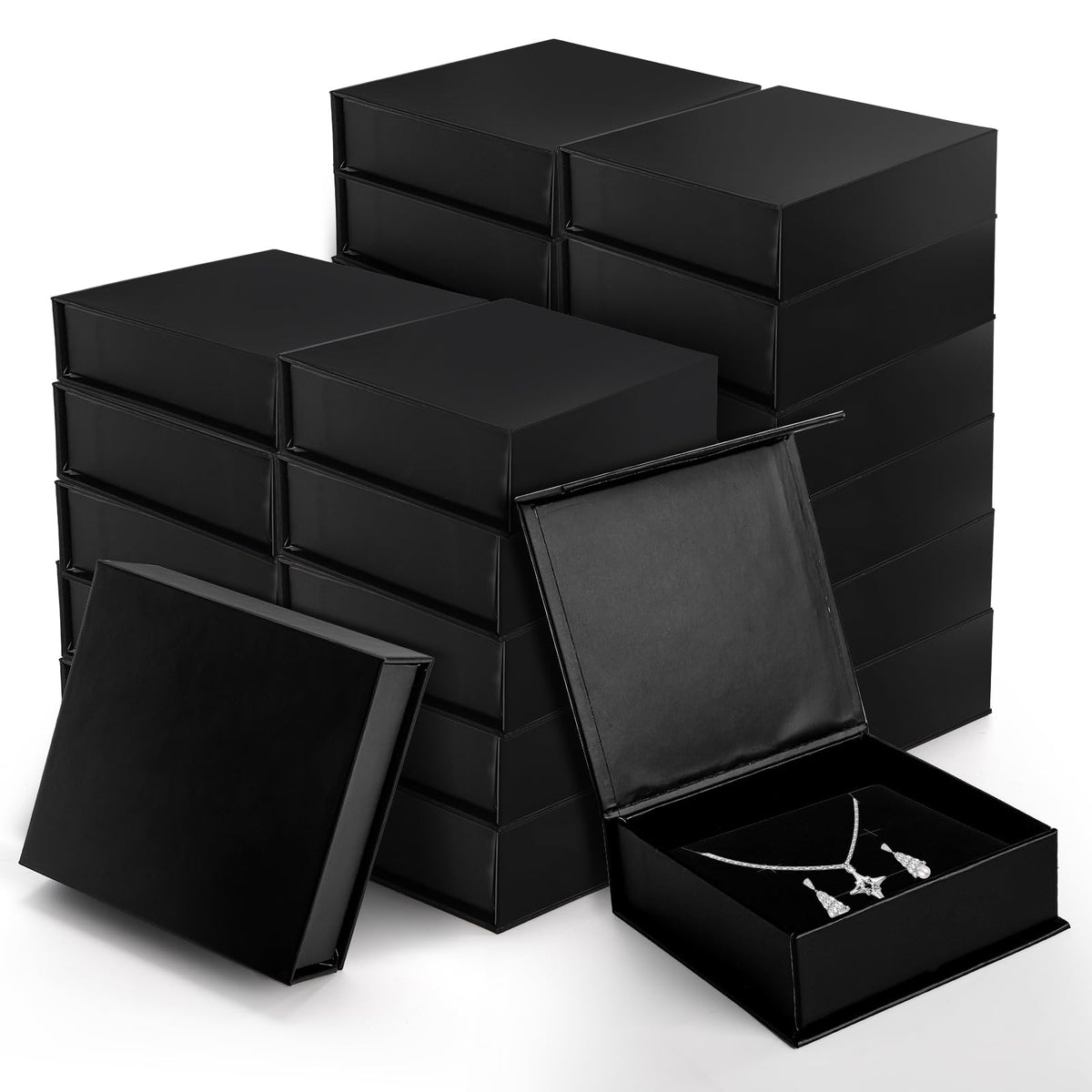 Covzoe 24 Pack Cardboard Jewelry Boxes 3 6 x 3 6 x 1 3 Inch - Covzoe Official Imagery - 1
