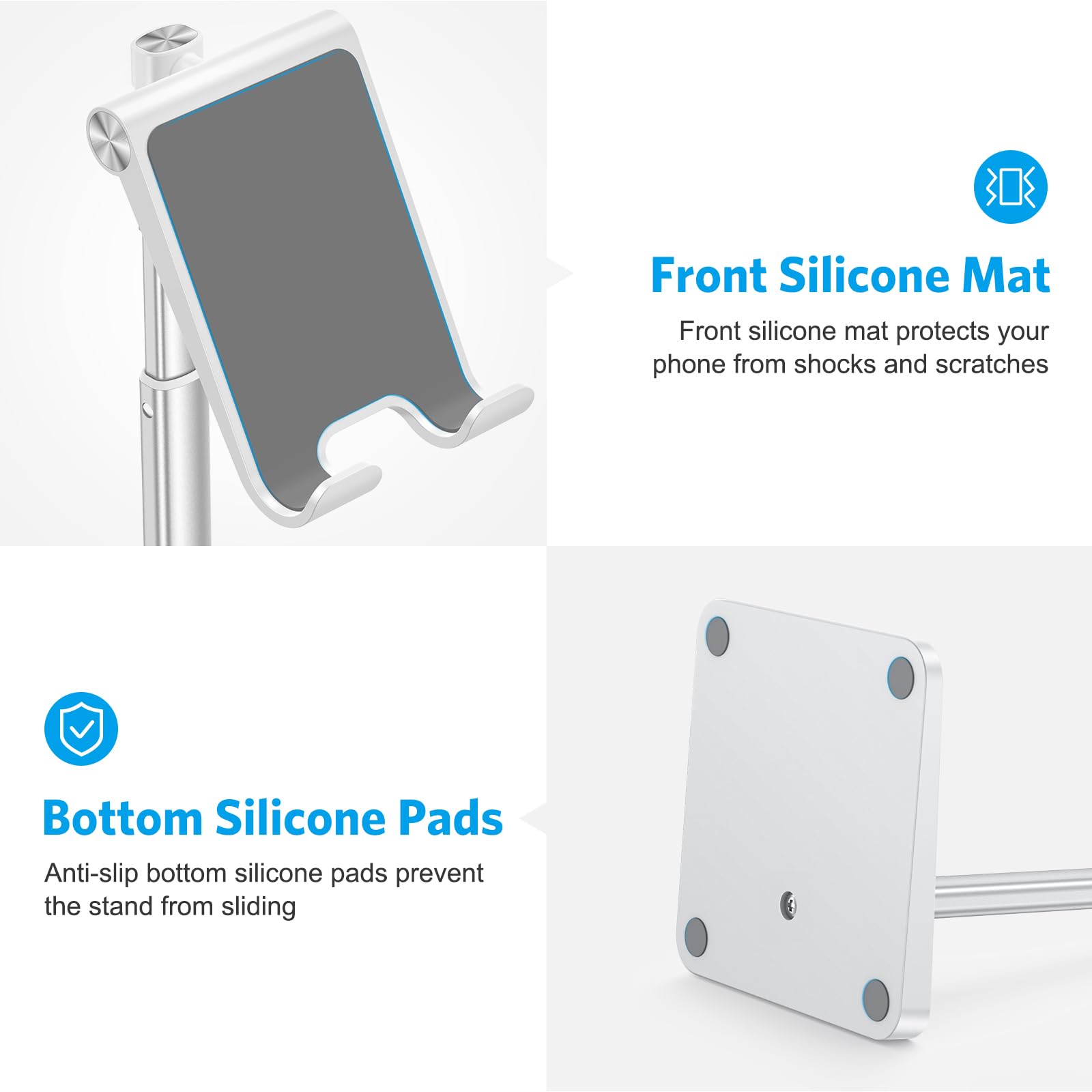 OMOTON CA02 Cell Phone Stand with Charging Hole for Desk Lightwei by OMOTON - Angle View 6