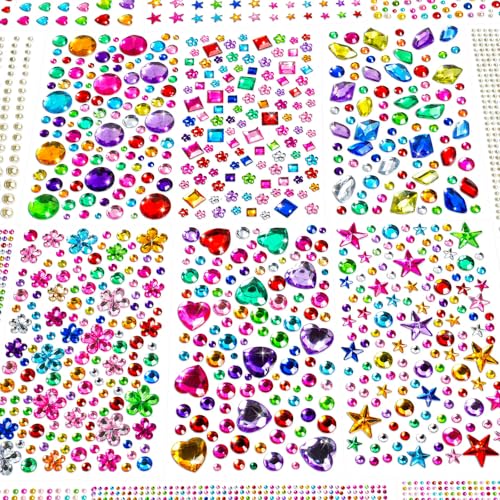 JIUZHU 7500+PCS Jewel Stickers for Crafts, Self Adhesive Gem - Product Imagery