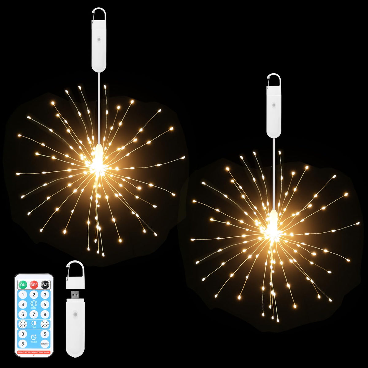 120LED Firework Lights Rechargeable Hanging Likes Star Fairy - ACALEPH Official Imagery - 1