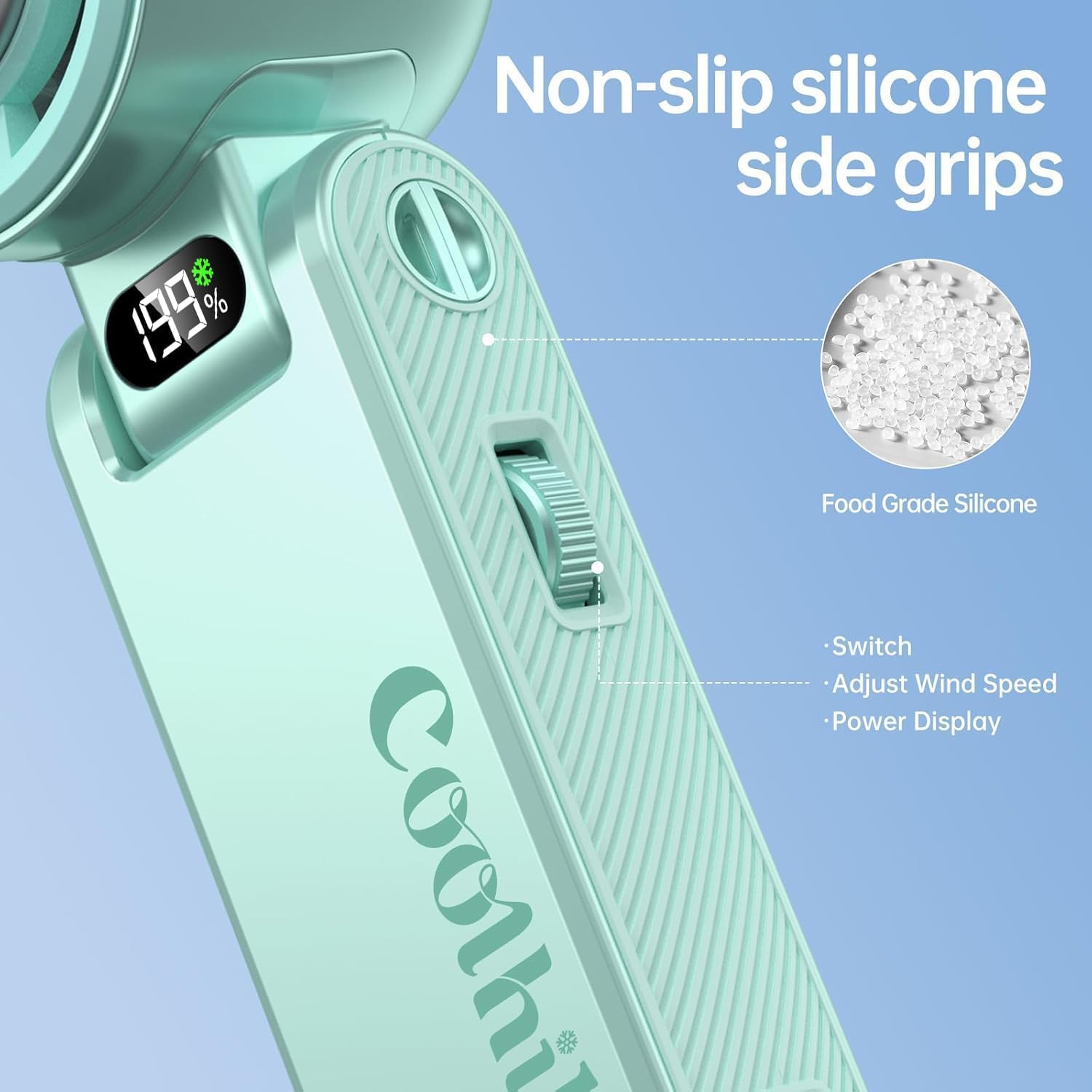 Coolhill Pro Handheld Portable Fan with Turbo Cooling 199-Speed 5 by Coolhill - Angle View 7