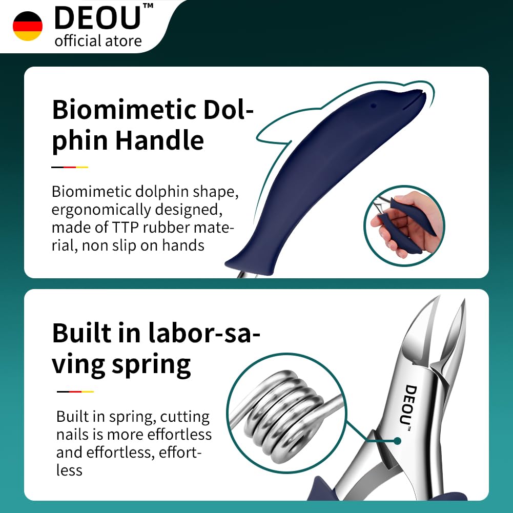 DEOU Podiatrist Nail Clippers for Thick Nails – Men & Women