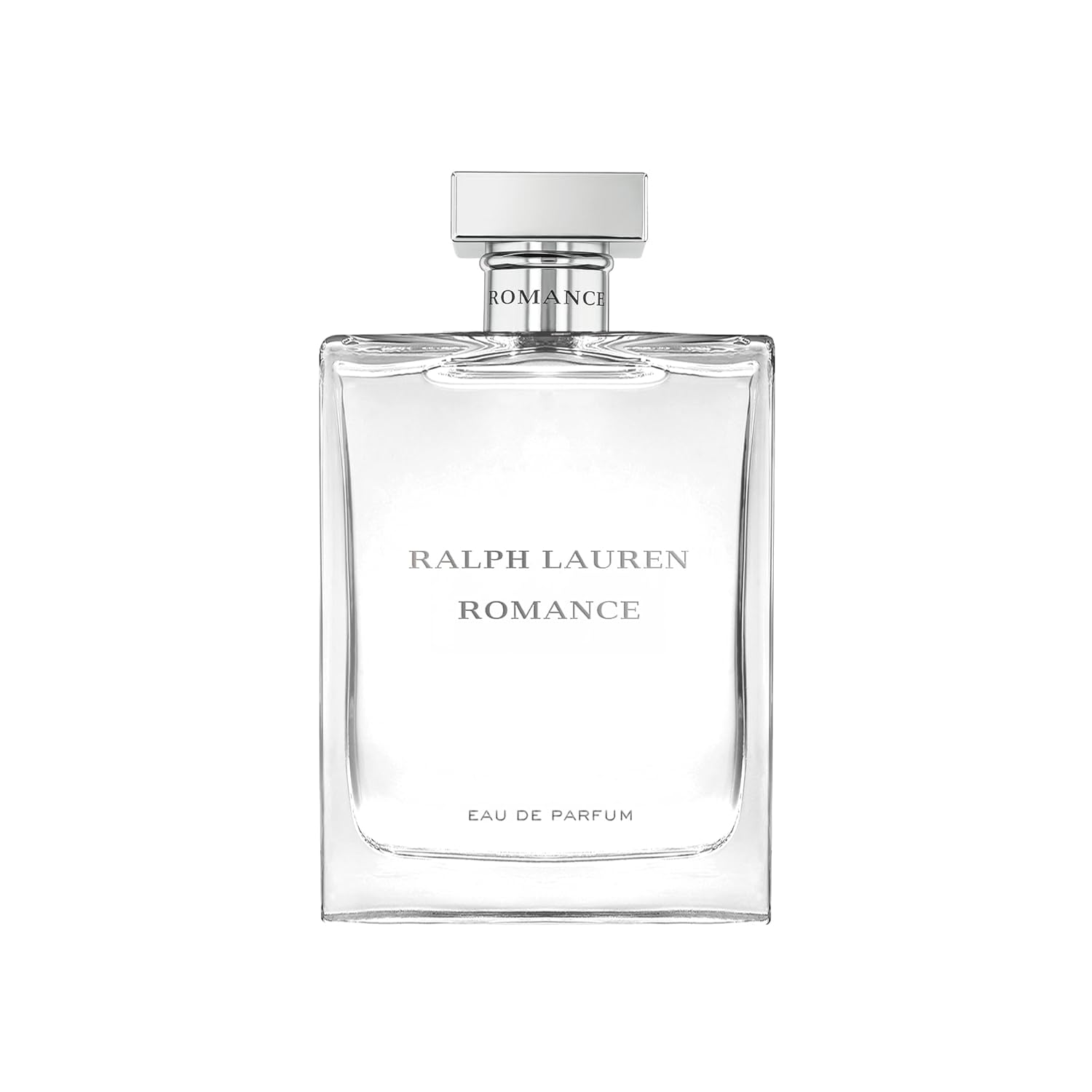 Ralph Lauren Fragrances Romance women's Eau de Parfum bottle with elegant floral design and gold accents.