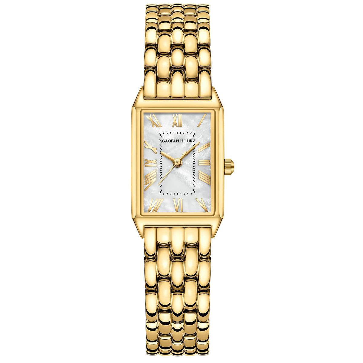 Watches for Women with Vintage Rectangular Case Gold Roman - GAOFAN HOUR Official Imagery - 8