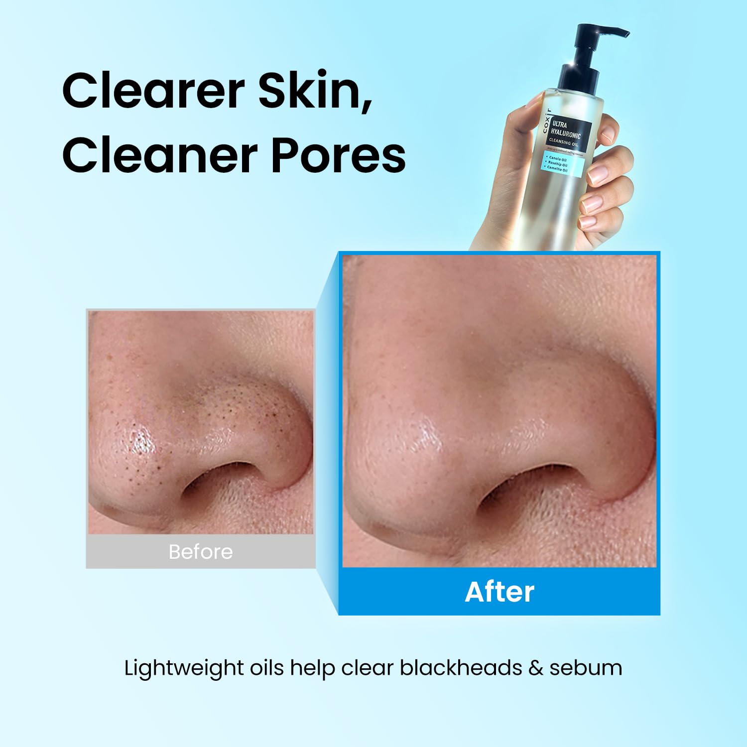 coxir Ultra Hyaluronic Cleansing Oil, Hydrating Makeup Remover, 5.07 fl.oz - coxir Official Product View 5