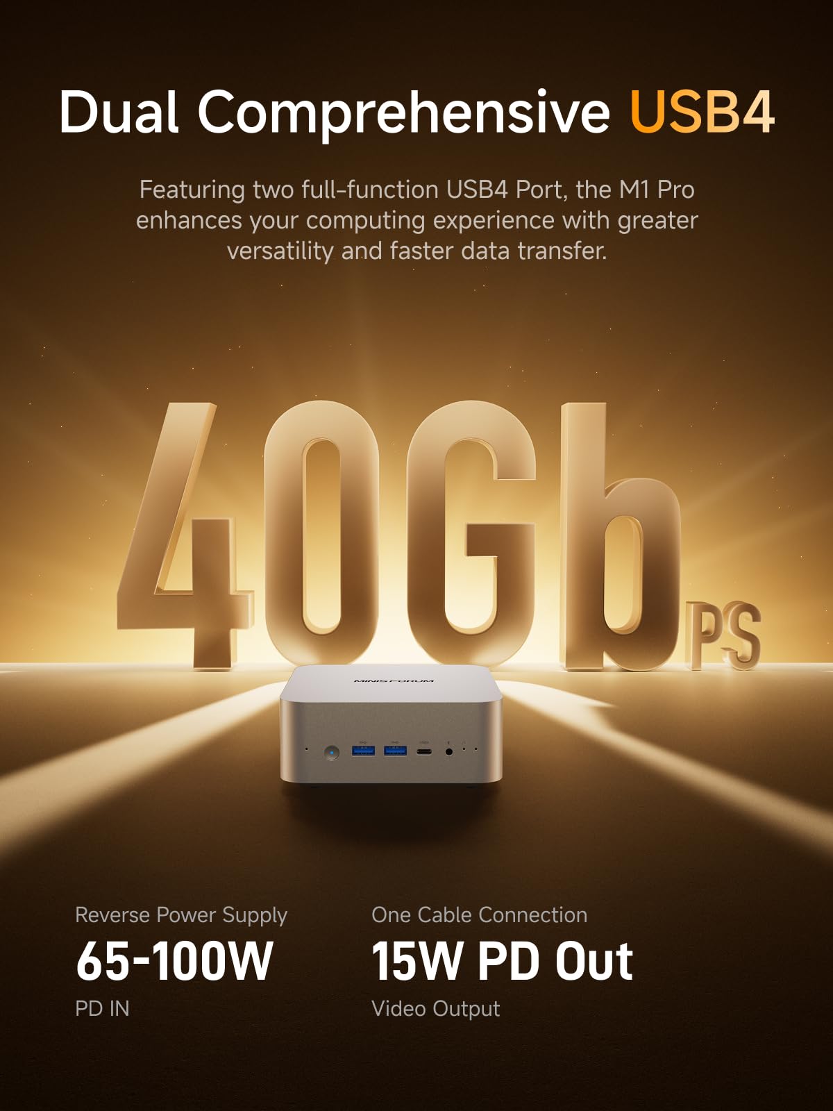 MINISFORUM M1 Pro AI Mini PC Intel Core Ultra 9 285H (16C/16T, Up to 5.4Ghz), 32GB DDR5 1TB SSD, 99 TOPS, 2xUSB4/HDMI/DP Quad Display, OCuLink, 2.5G LAN, Dual Speaker/DMIC, WiFi 7, BT5.4, Arc 140T GPU