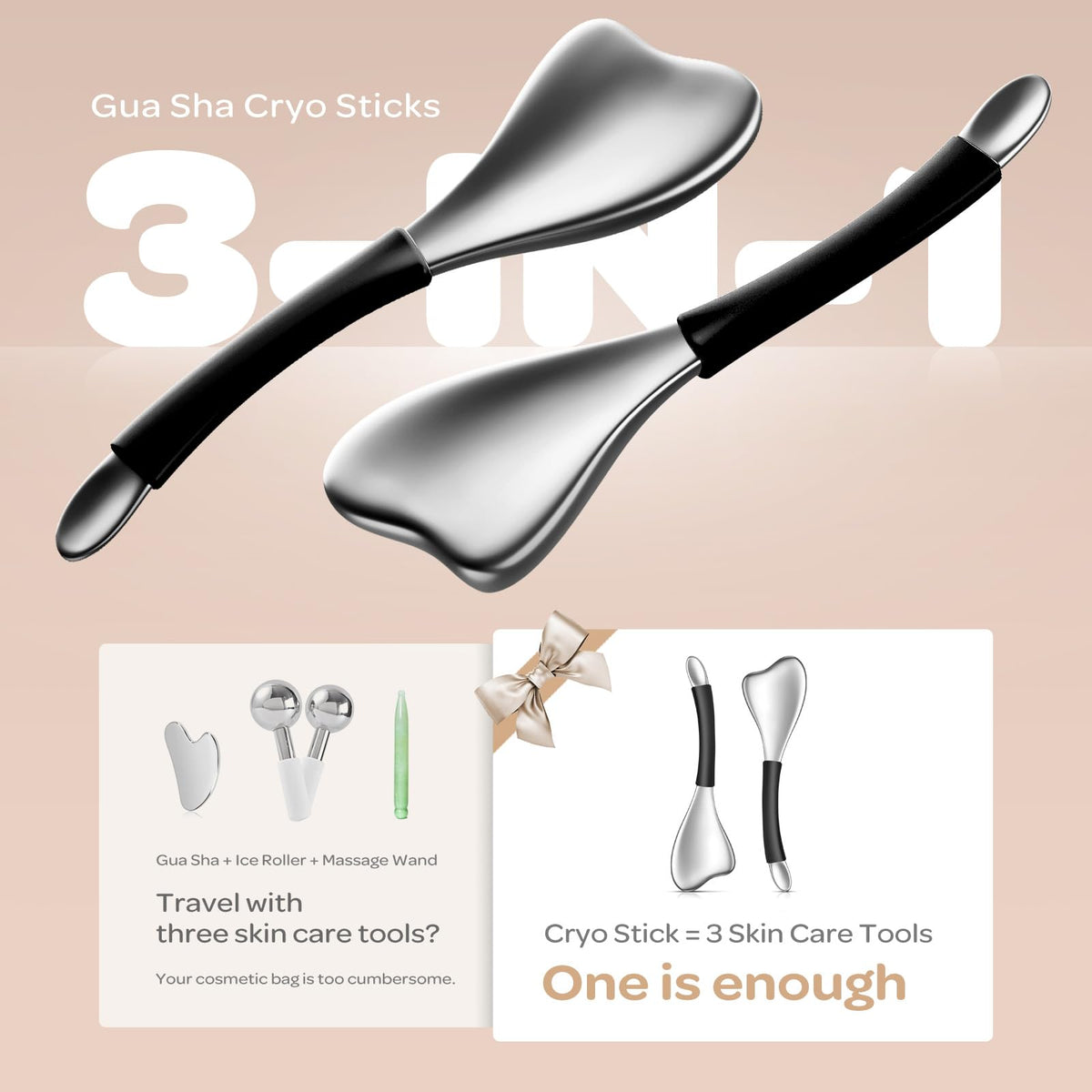 3 in 1 Cryo Gua Sha Facial Tools Ice Roller Globes for Women - Fabludo Official Imagery - 3